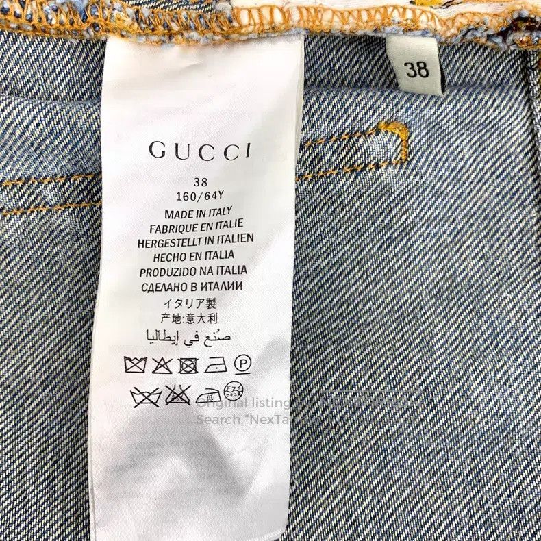 Gucci Gucci Blue washed floral embroidered cotton casual denim s Size 25" / US 0 / IT 36 - 6 Thumbnail