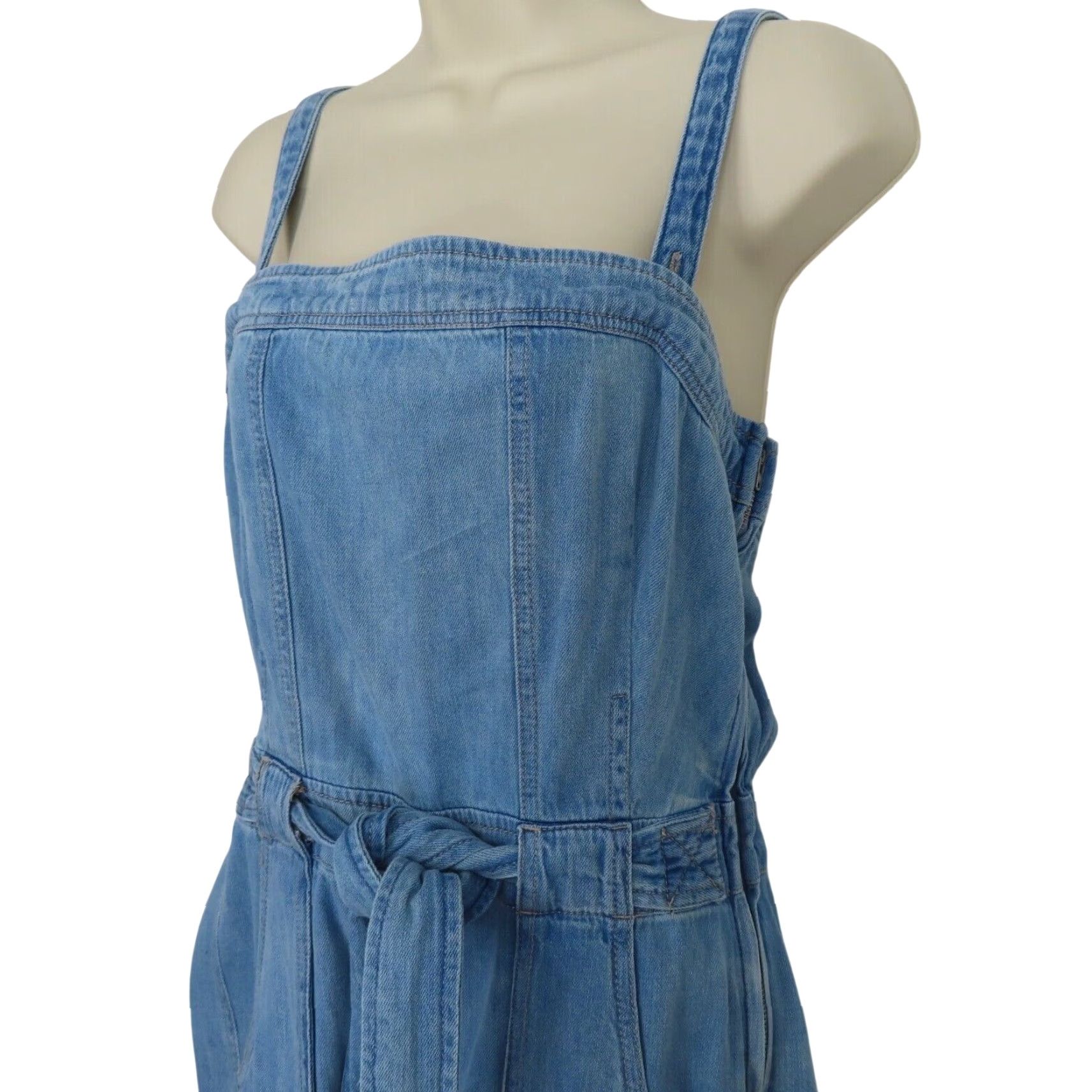 Free People Free People JumpSuit Womens Small Go West Denim Utility Mirage Blue OB1160882 Size 28" / US 6 / IT 42 - 3 Thumbnail