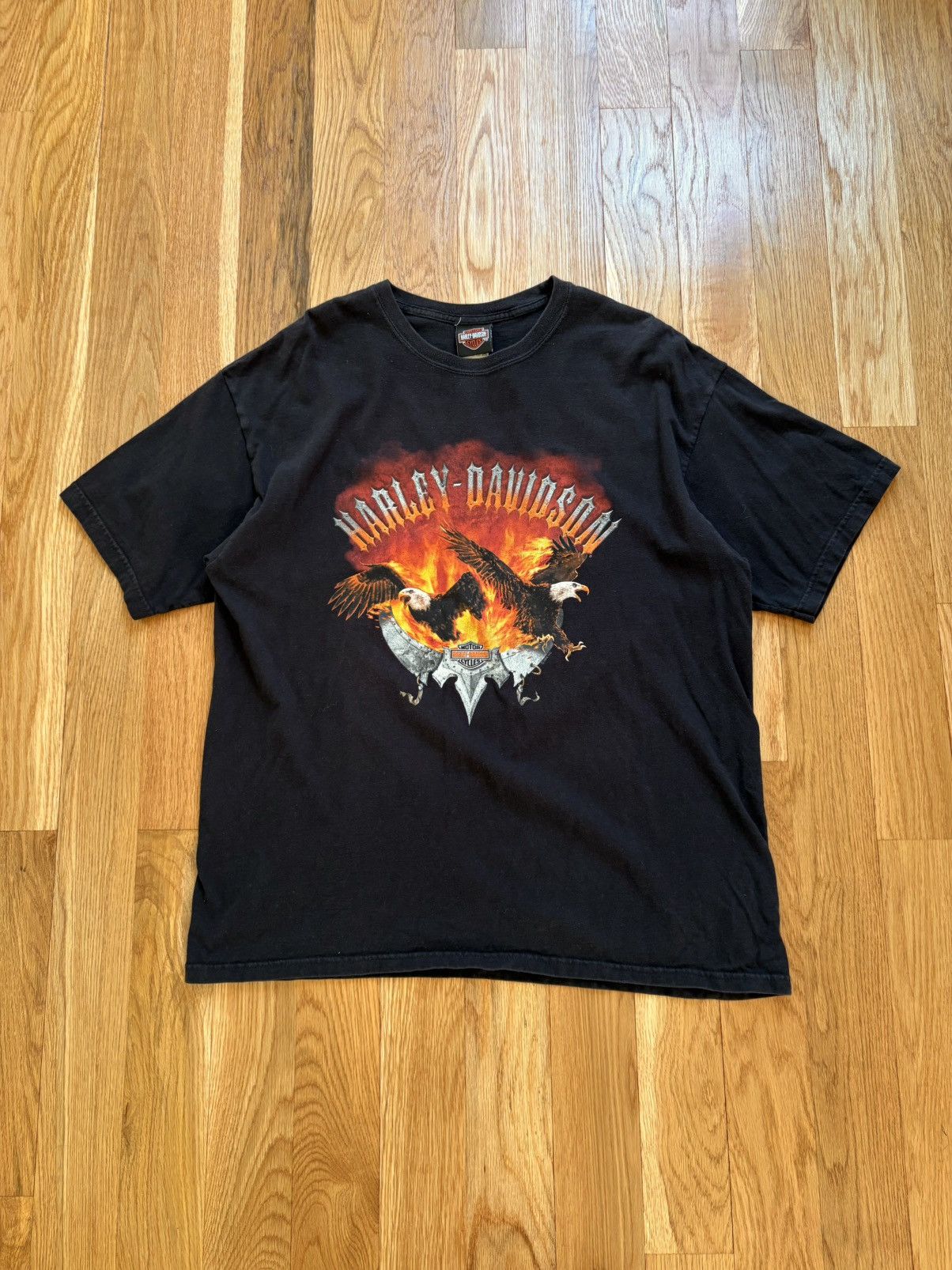 Harley Davidson Harley Davidson Vintage 90s Flaming Eagles Graphic Tee XL Size US XL / EU 56 / 4 - 4 Thumbnail