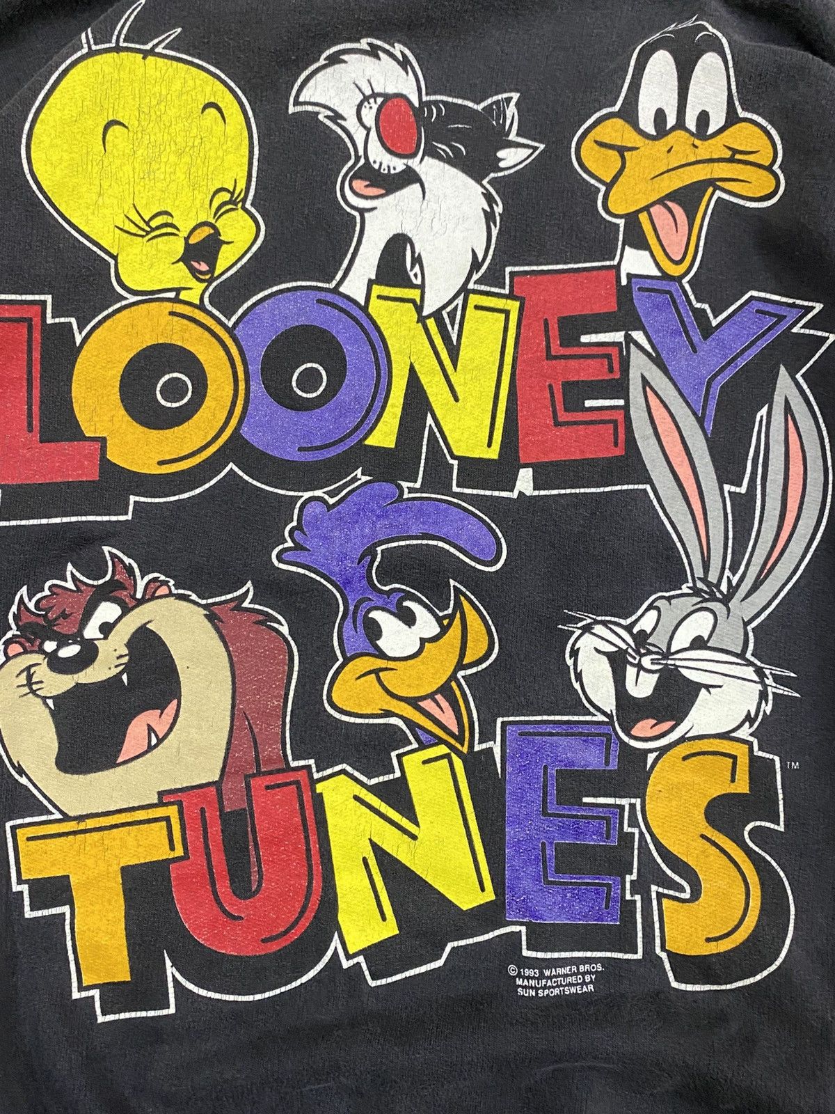 Warner Bros Vintage 1993 Looney Tunes Sweatshirt by Sun Sportswear Size US M / EU 48-50 / 2 - 5 Thumbnail