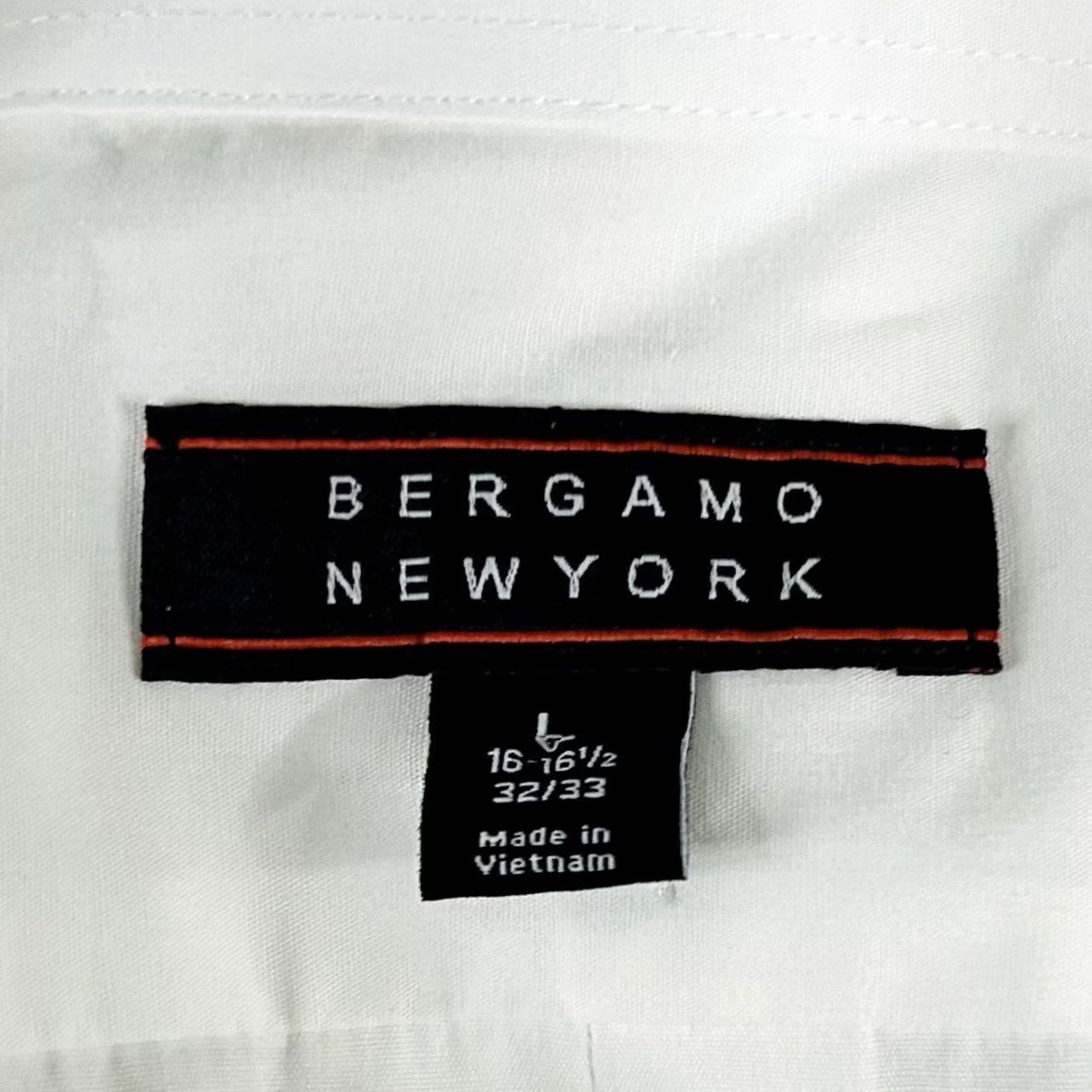 Vintage Bergamo New York Dress Shirt White Cotton 16 16.5 32/33 NWT Wrinkle Free Regular Mens Shirt Size 46R - 3 Thumbnail
