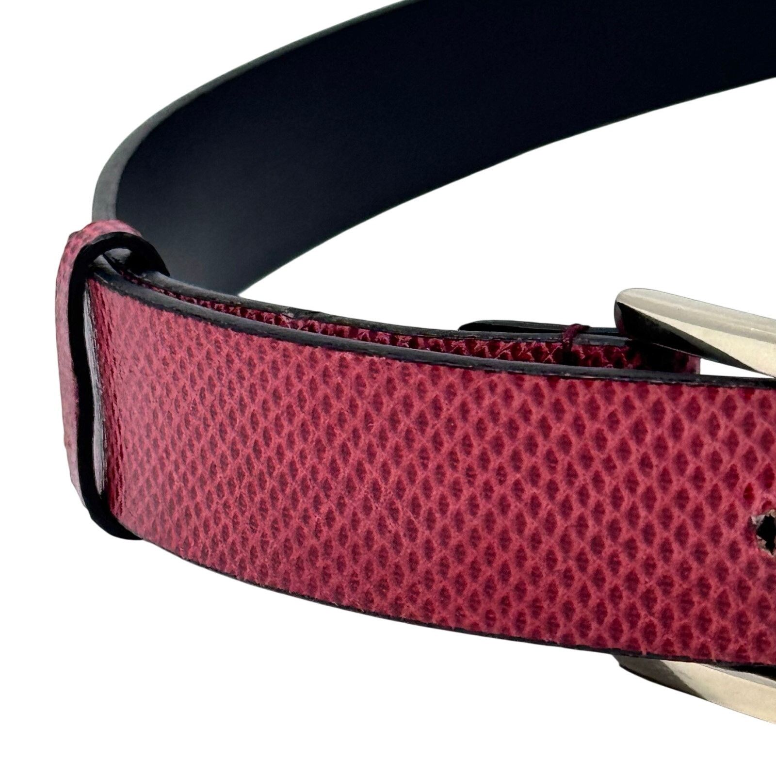 Gucci Gucci Red Lizard Skin Belt Size ONE SIZE - 7 Thumbnail