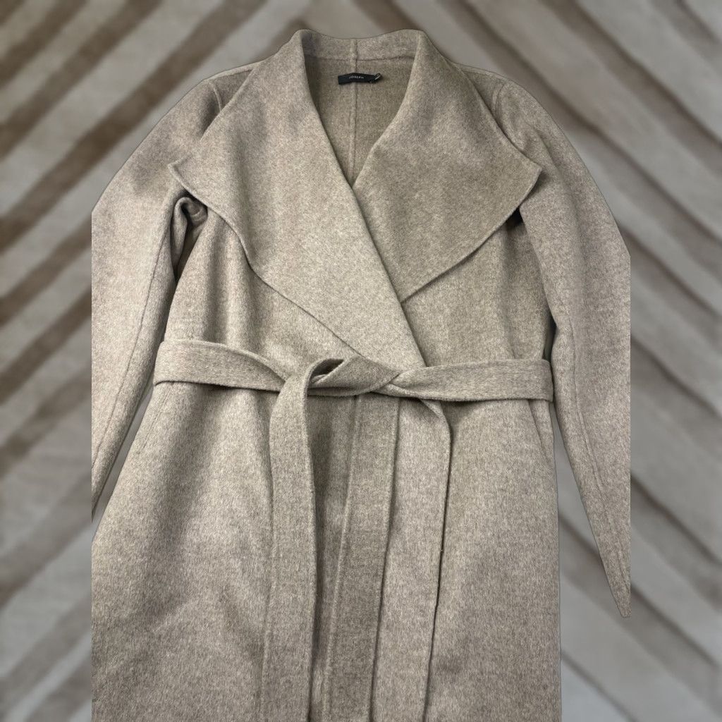 Joseph Joseph Lisa Long Wool Cashmere Coat Beige Tie Wrap Jacket 44 Luxury Overcoat Womens Classical long sleeve pockets solid beige Size M / US 6-8 / IT 42-44 - 1 Thumbnail