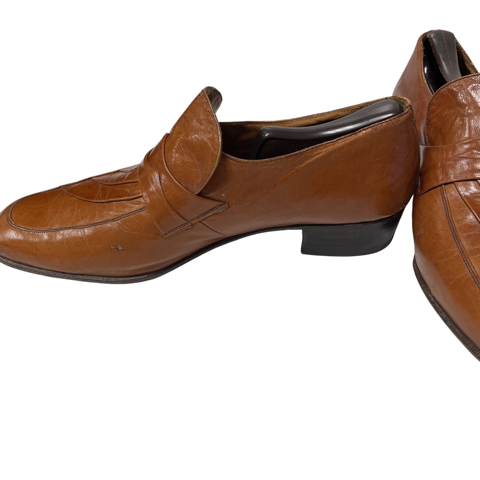 Other Vtg Volare Carlo Leoni Cognac Leather MoD LoGo Swanky Shoes Size US 10 / EU 43 - 14 Thumbnail