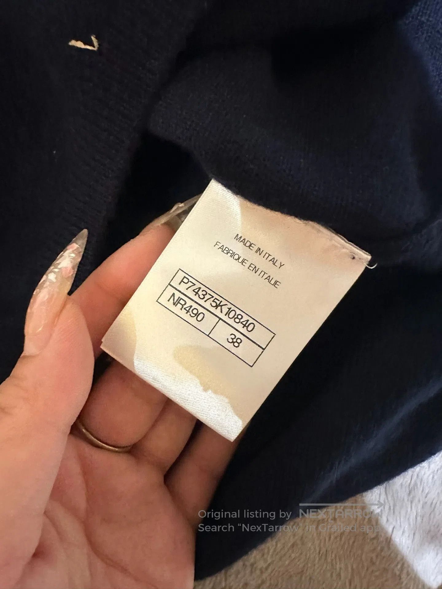 Chanel Chanel Dark Blue Decorative Collar Sweater. Size M / US 6-8 / IT 42-44 - 3 Thumbnail