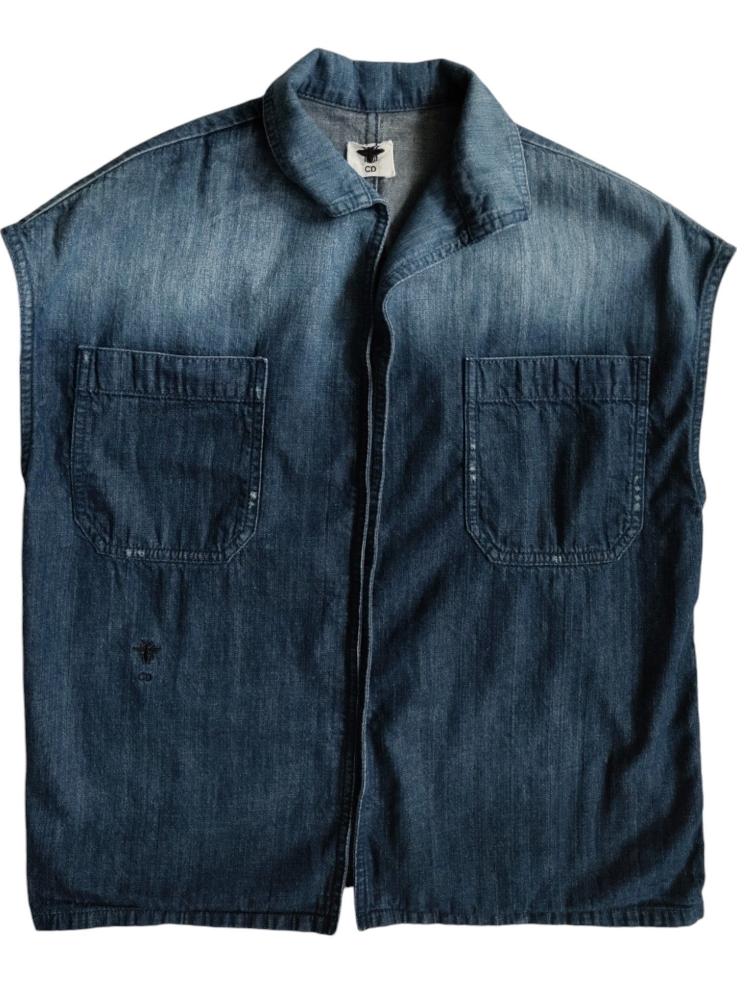 Dior Denim Vest Shirt With Signature CD Logo Stitching Size XS / US 0-2 / IT 36-38 - 1 Thumbnail