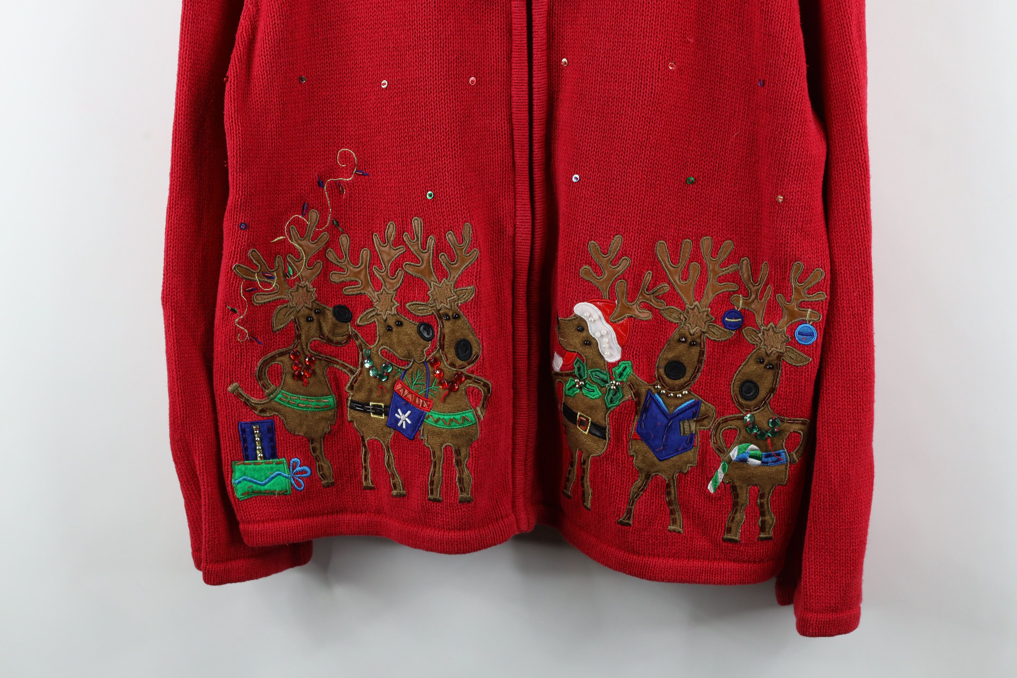 Vintage Vintage 90s Streetwear Knit Full Zip Cardigan Sweater Size XL / US 12-14 / IT 48-50 - 3 Thumbnail