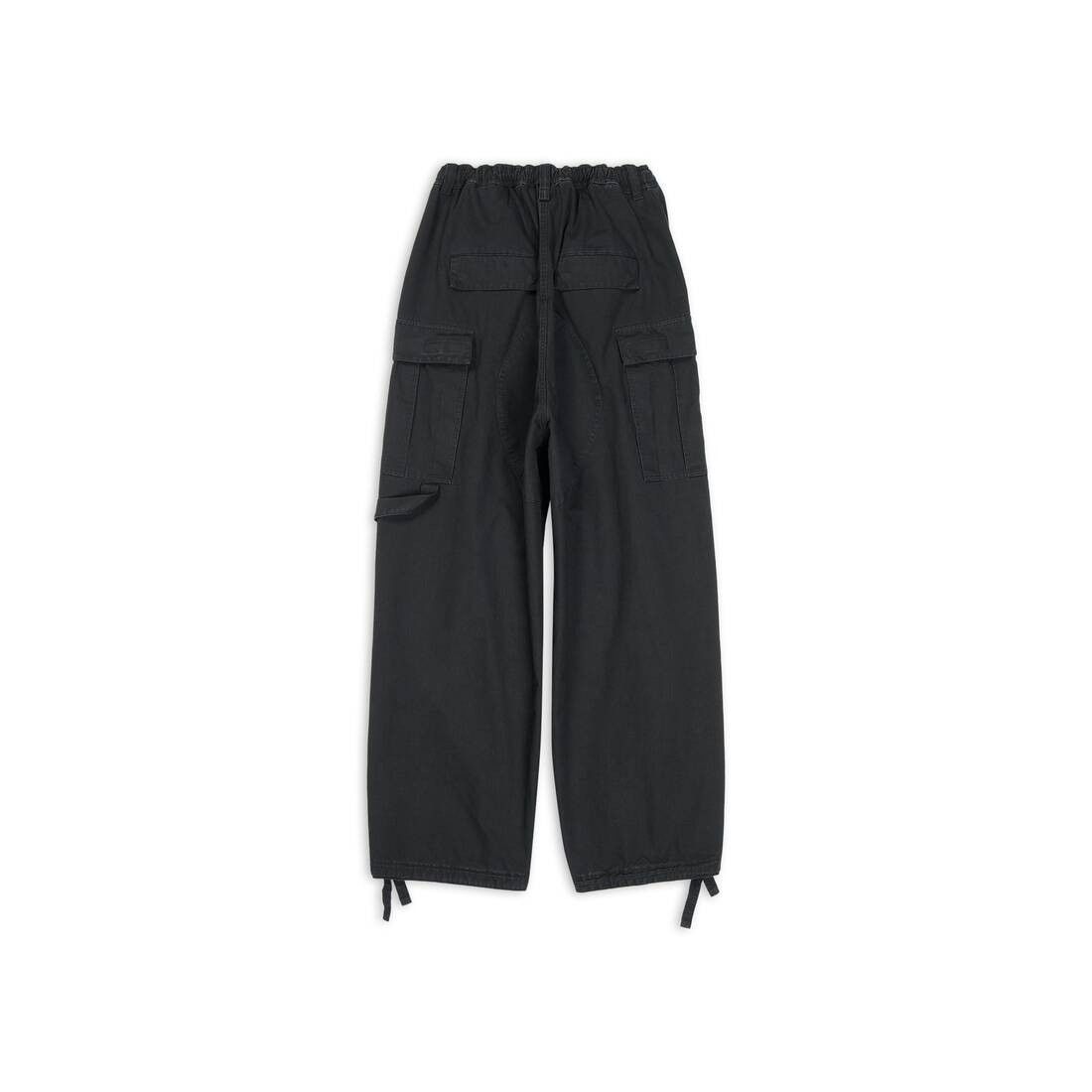 Balenciaga o1bcso1str0625 Drawstring Cargo Trousers in Black Size US 32 / EU 48 - 5 Thumbnail