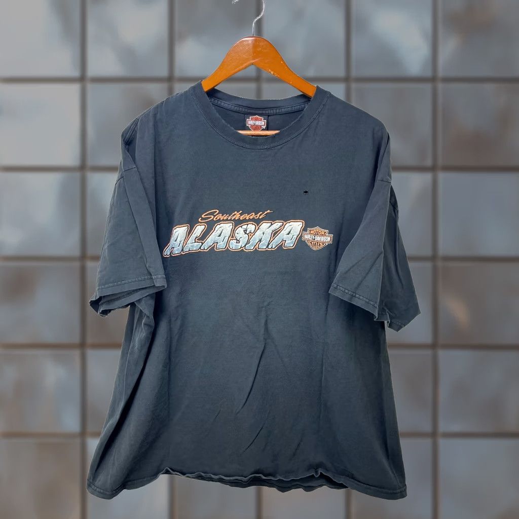 Harley Davidson VINTAGE Harley-Davidson T-Shirt 2XL Black Cotton Crew Neck Short Sleeve Mens USA 90s Western Outdoor Size US XXL / EU 58 / 5 - 1 Thumbnail