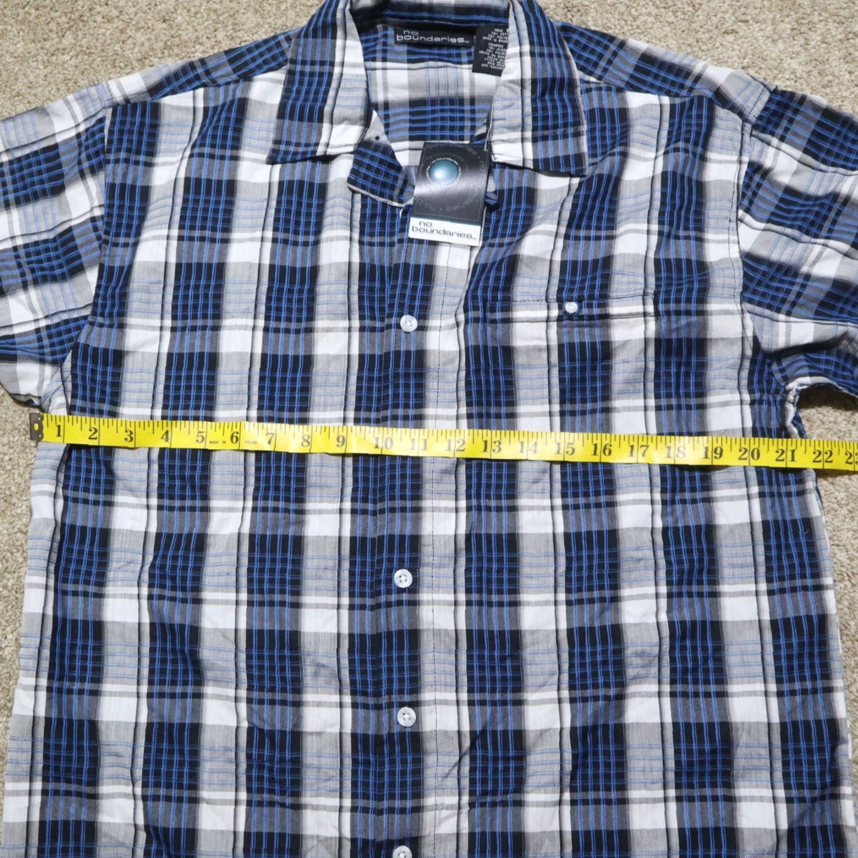 Vintage VINTAGE No Boundaries Shirt Men M Blue Plaid Short Sleeve Button-Up Size US M / EU 48-50 / 2 - 6 Thumbnail