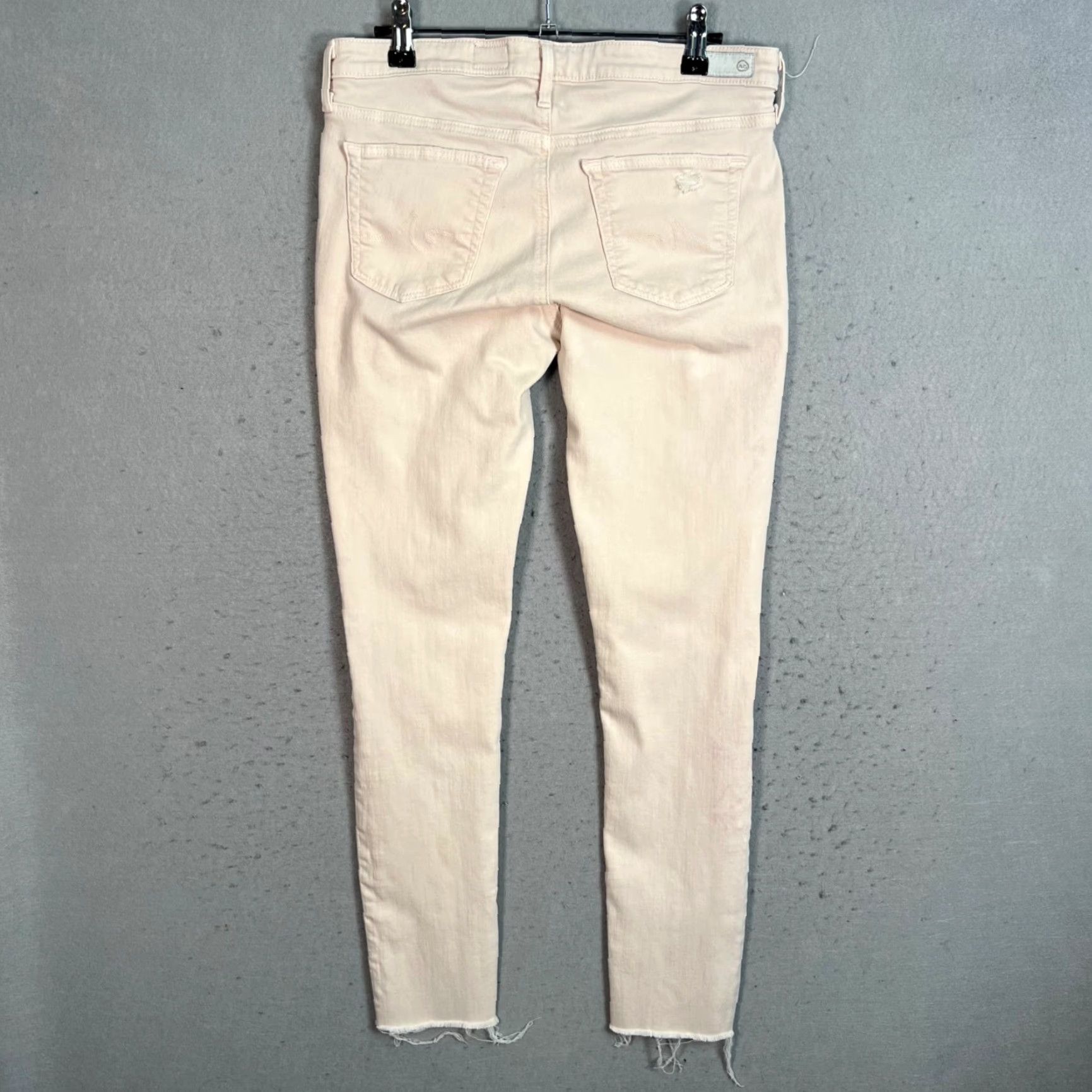 Vintage AG Adriano Goldschmied Beige Distressed Skinny Jeans 28R Cotton Blend Denim Jeans Women Distressed Beige 28R AG Adriano Goldschmied Womens Jeans 90s? Size 28" / US 6 / IT 42 - 2 Thumbnail