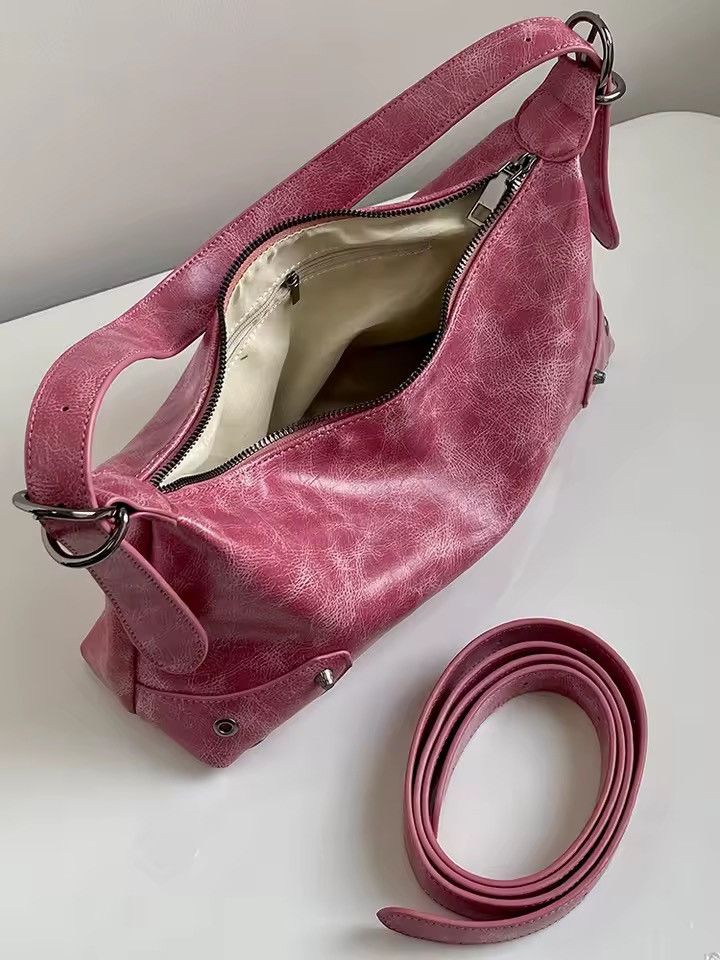 Vintage Retro Style PU Leather Small Shoulder Bag y2k unisex Size ONE SIZE - 5 Thumbnail