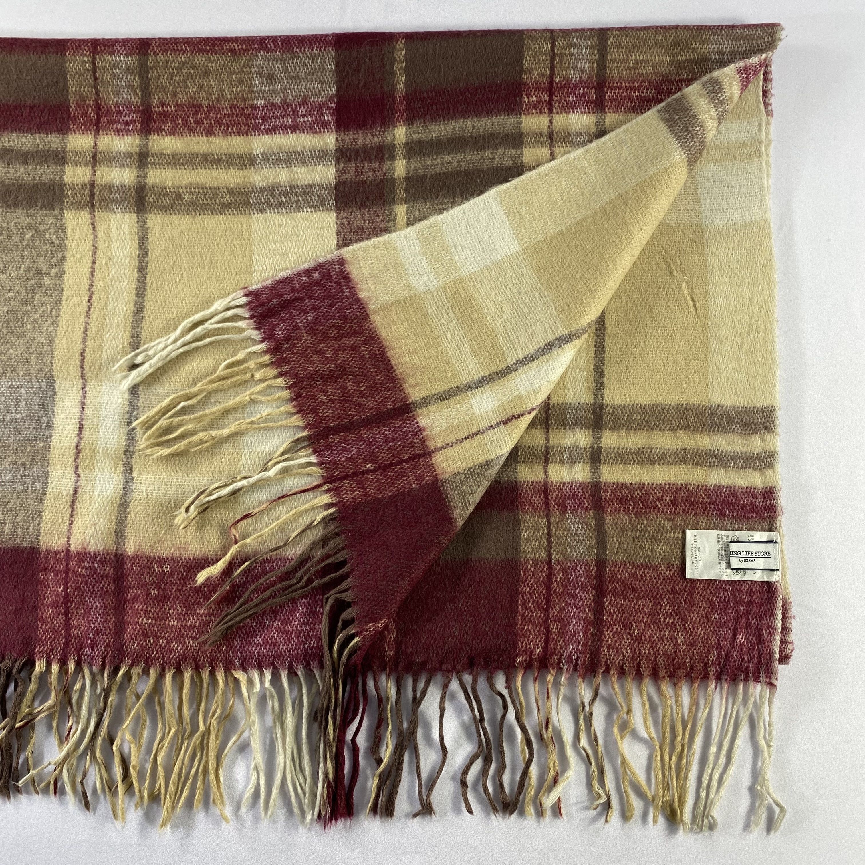 Beams Plus Beams Scarf Neck Wrap Big Size Plaid Muffler Size ONE SIZE - 4 Thumbnail