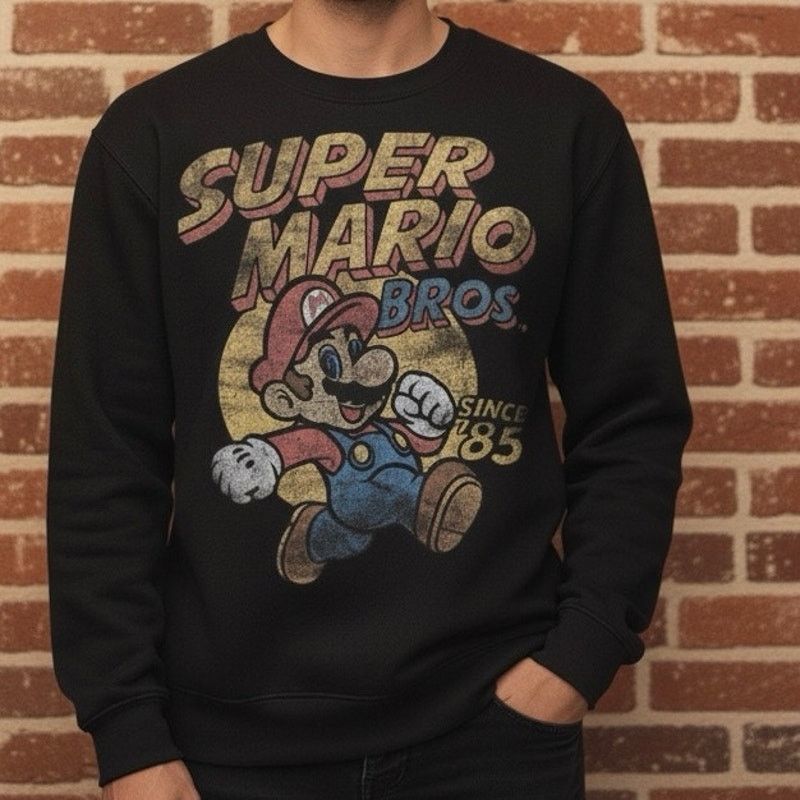 Nintendo Super Mario Bros Sweatshirt Since 1985 Black Nintendo Small Size US S / EU 44-46 / 1 - 1 Thumbnail