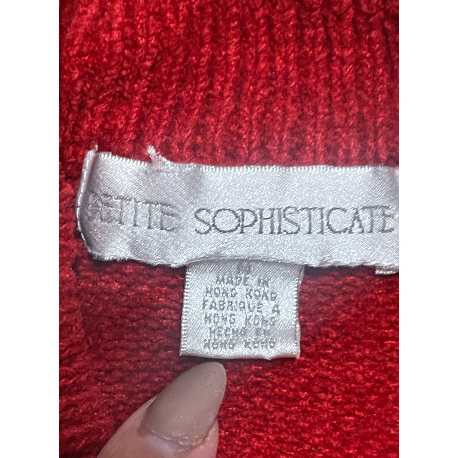 Vintage Petite Sophisticate Sweater Womens Medium Red Winter Snow Flakes Christmas Pullover Crew Neck Long Sleeve Casual Womens Size M / US 6-8 / IT 42-44 - 7 Thumbnail