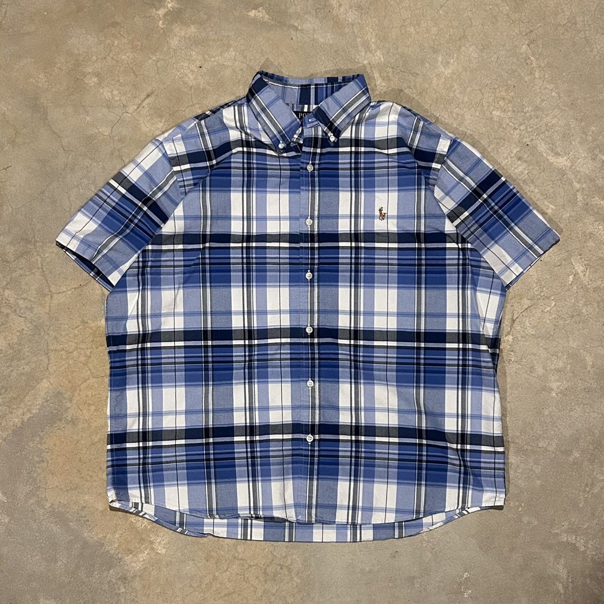 Polo Ralph Lauren Vintage Polo Ralph Lauren Plaid Pony Button Up Shirt Blue Size US XL / EU 56 / 4 - 1 Thumbnail