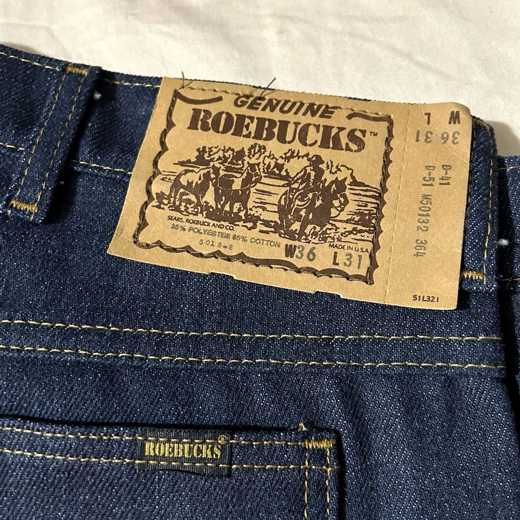 Vintage VINTAGE Roebuck’s Dark Wash Flare Bootcut Jeans 36X31 Jeans Men 36 Blue Bootscut 70s Mens Size US 36 / EU 52 - 4 Thumbnail