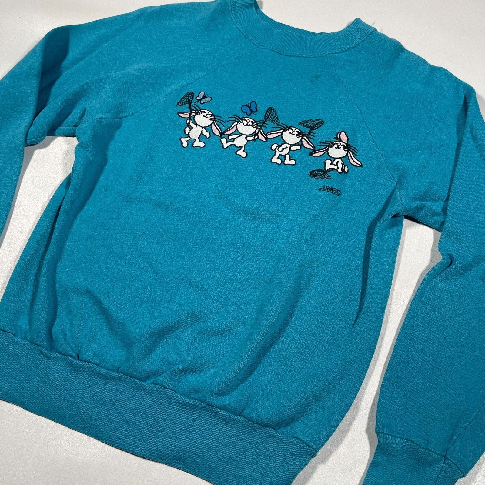 Vintage Vintage Lingo Bunnies and Butterflies Crewneck Sweater Small Size S / US 4 / IT 40 - 4 Thumbnail