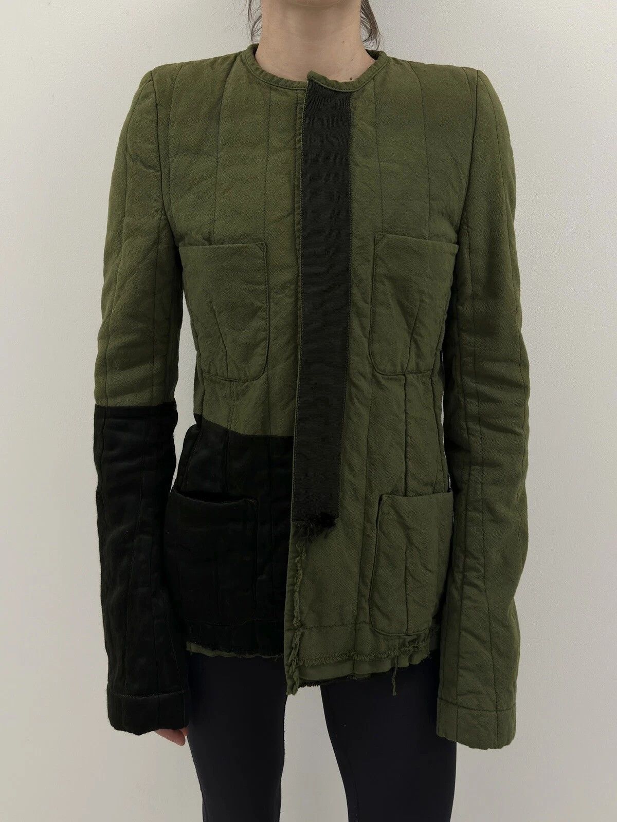 Haider Ackermann Haider Ackermann Black Quilted Contrast Jacket Womens Size XS / US 0-2 / IT 36-38 - 1 Thumbnail