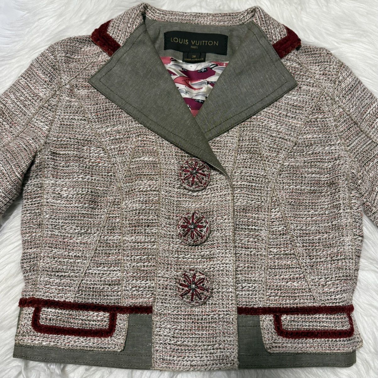 Louis Vuitton Authentic Louis Vuitton decorative beads tweed skirt suit 36 Size XS / US 0-2 / IT 36-38 - 13 Thumbnail