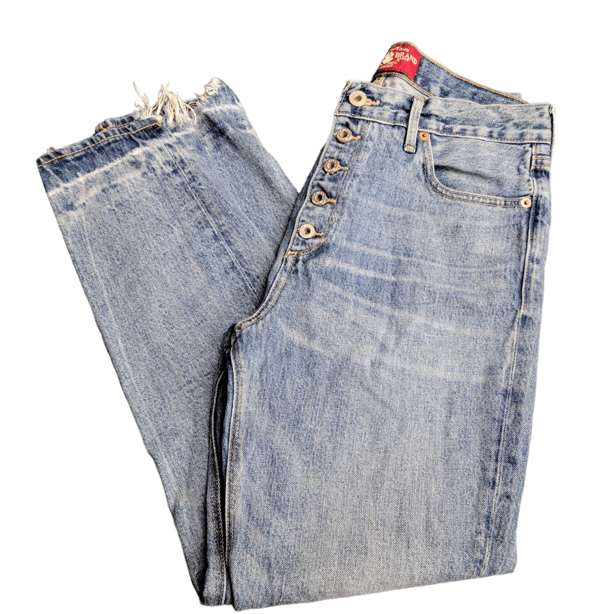 Lucky Brand Lucky Brand Vintage Button Fly High Rise Distress Blue Jeans Size 28" / US 6 / IT 42 - 15 Thumbnail