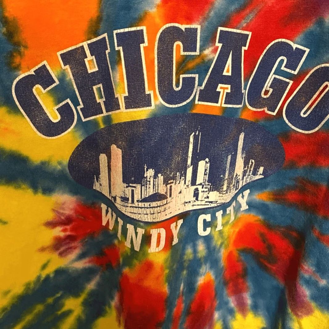 Gildan Gildan Activewear T-Shirt Men Tie-Dye Chicago Windy City Short Sleeve Large Multicolor Crew Neck Front Graphic Print Size US L / EU 52-54 / 3 - 3 Thumbnail