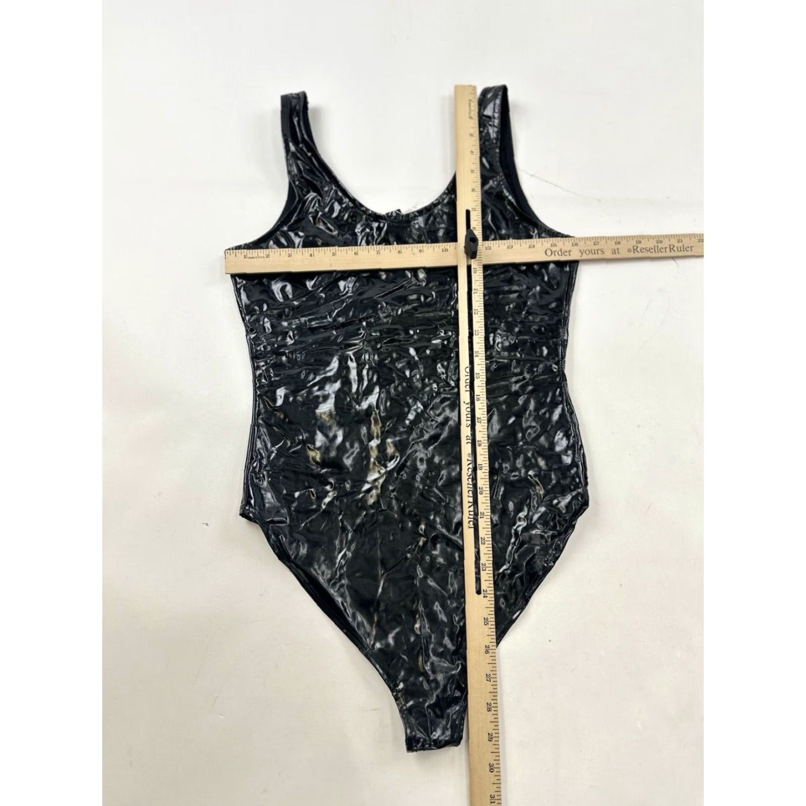 Vintage Windsor Women's Black Pleather Tank Bodysuit Medium Size M / US 6-8 / IT 42-44 - 5 Thumbnail