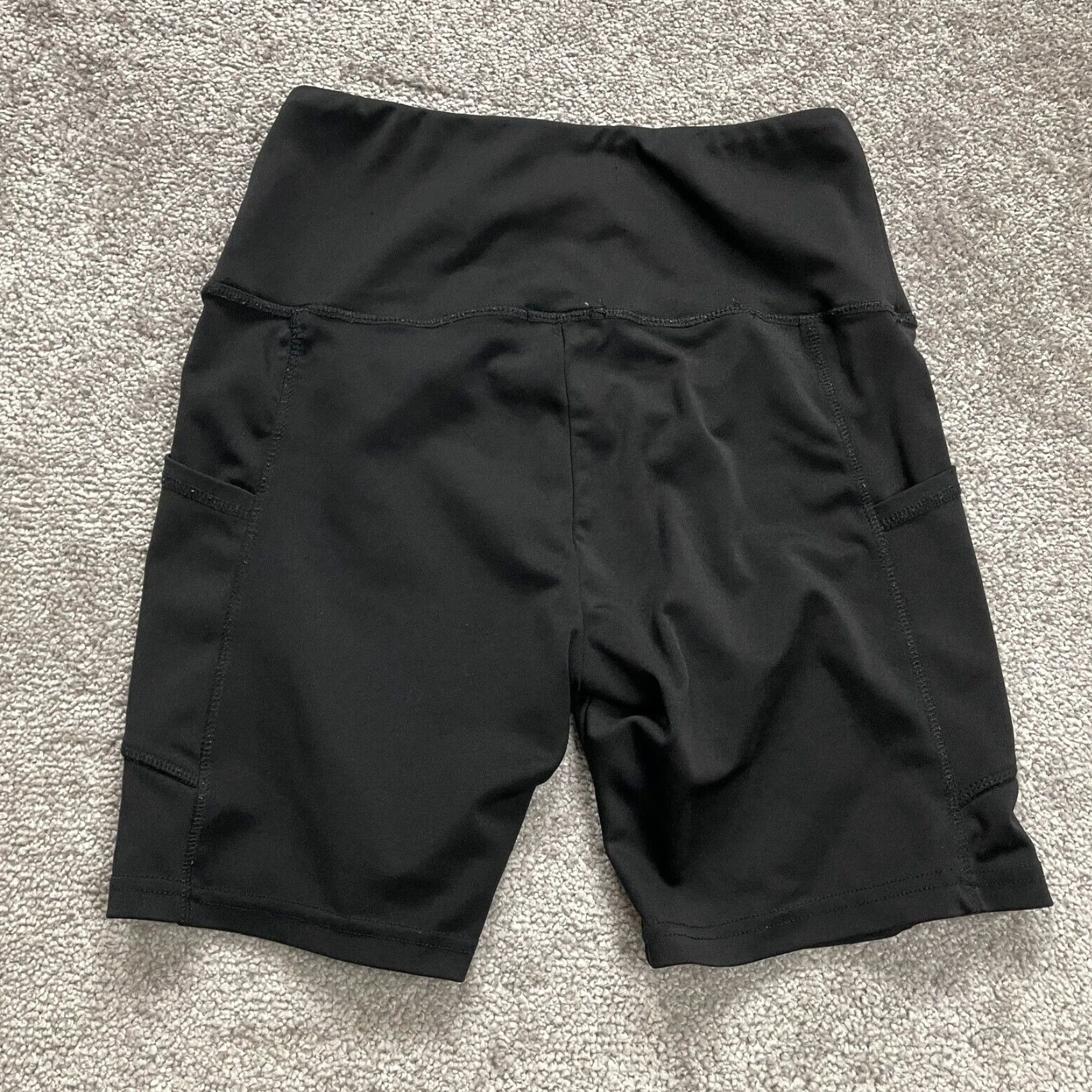 Vintage Shosho Compression Bike Shorts Womens M Black High Rise Pockets 26x7 Active Small Shosho Womens Medium Black High Rise Pockets Active 26x7 Size 32" / US 10 / IT 46 - 2 Thumbnail