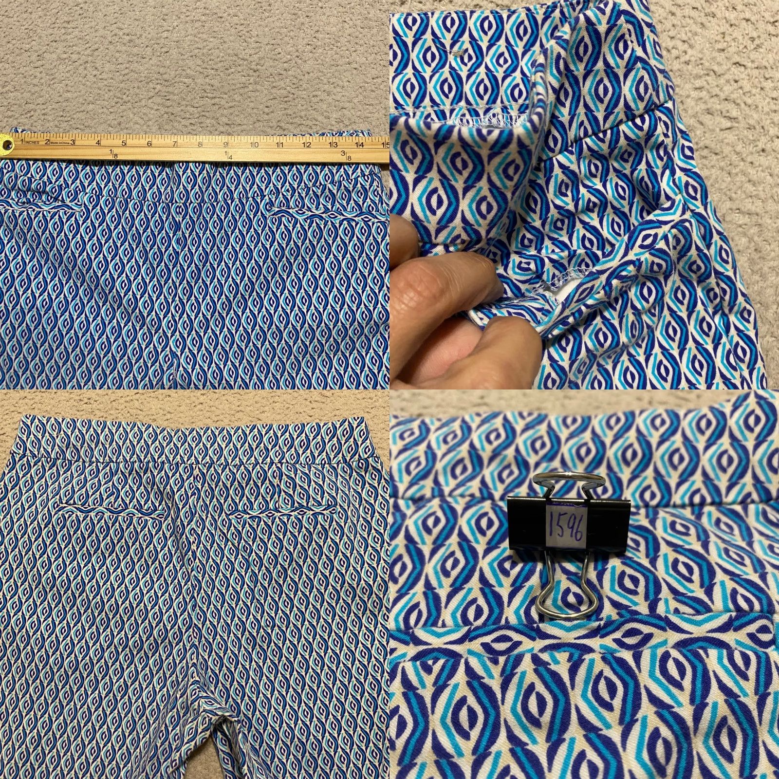 Vintage Chico's Pants Geometric Capri Blue Chicos Regular High Rise 6 Pockets Straight Pull On Cotton Rayon Spandex Women Adult Womens Fashion Casual Shoes? Size 28" / US 6 / IT 42 - 8 Thumbnail