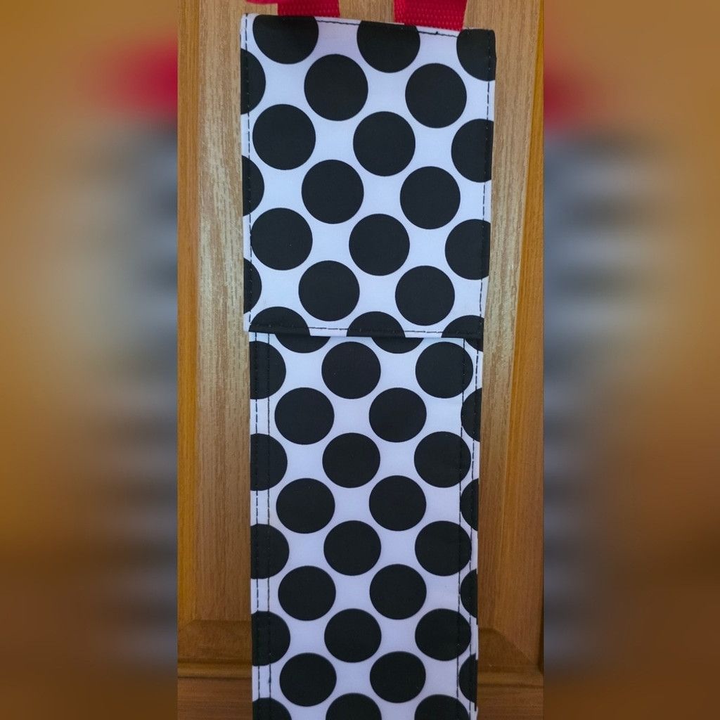 Other Thirty-one Black and White Polka Dot Wine Carrier Size ONE SIZE - 3 Thumbnail