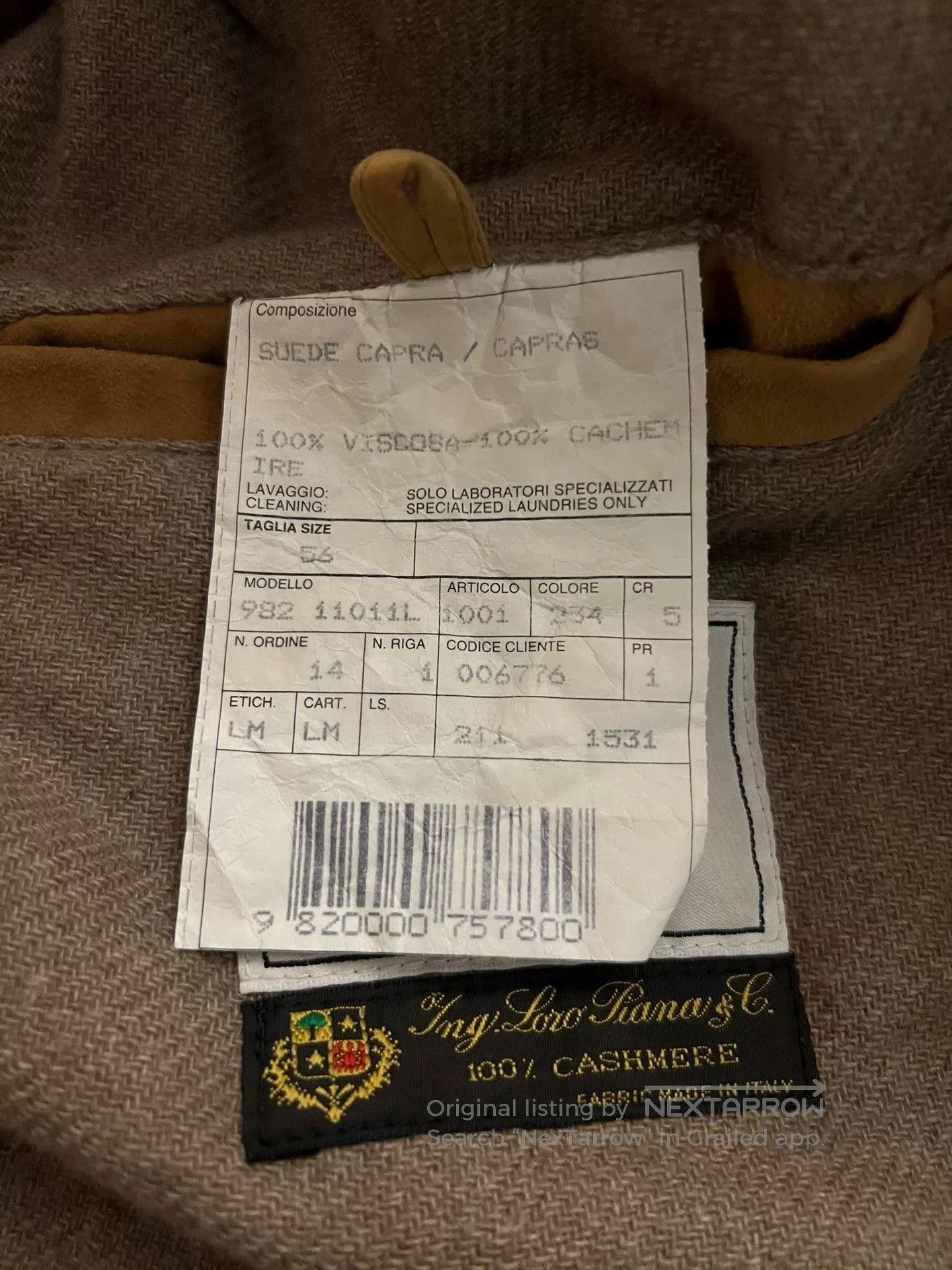 Loro Piana Loro Piana Cashmere Suede Jacket. Size US XXL / EU 58 / 5 - 6 Thumbnail