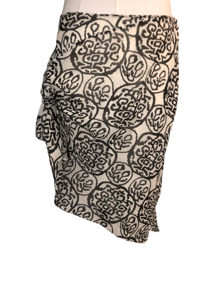 John Galliano Draped Asymmetric Printed Silk Skirt Size 27" / US 4 / IT 40 - 1 Thumbnail