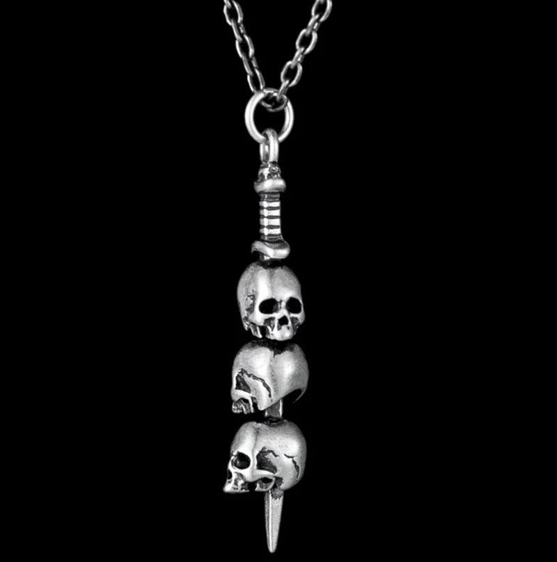 Jewelry Dark Night Skull Sword Necklace Size ONE SIZE - 2 Thumbnail