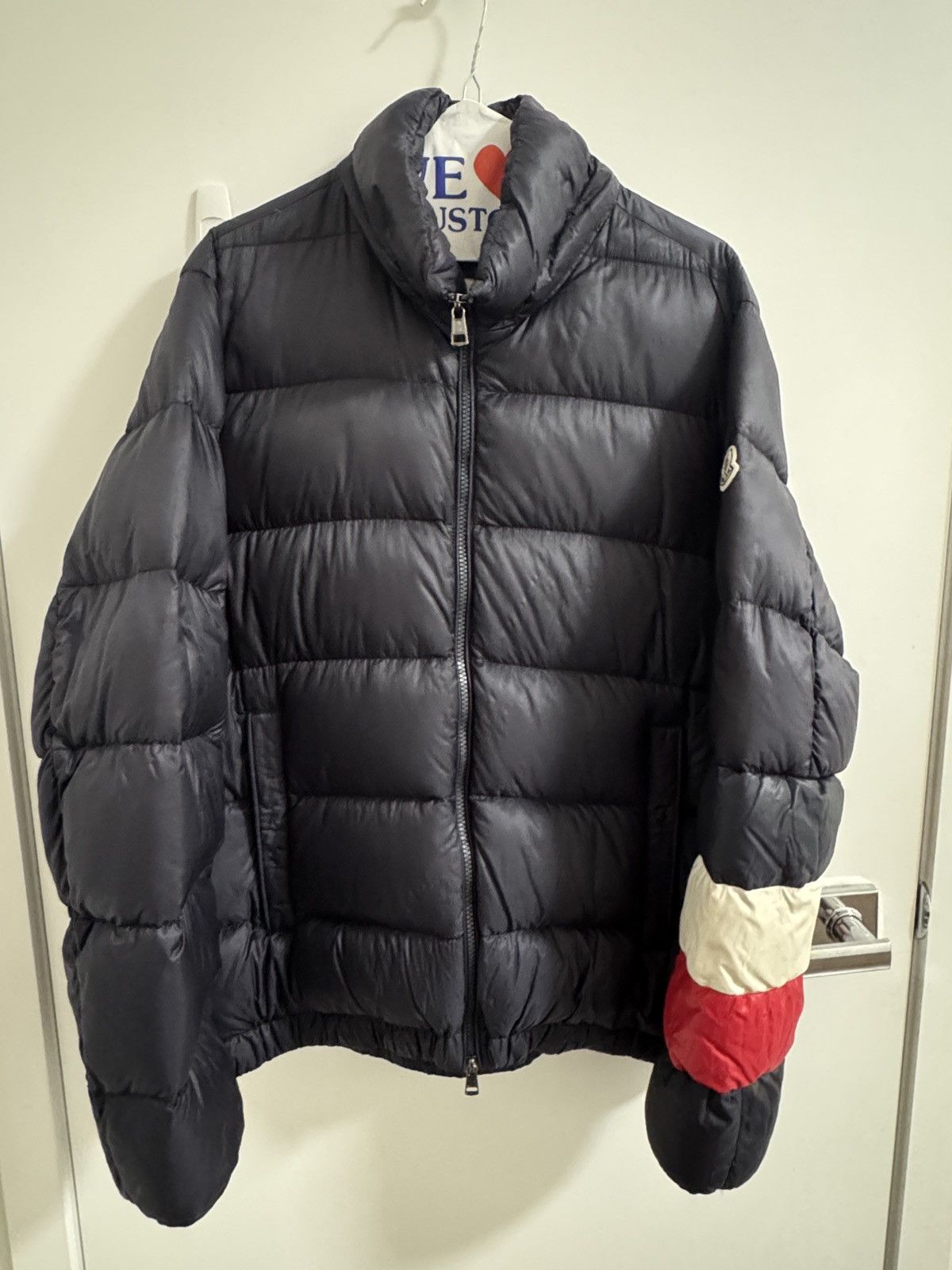 Navy/ Dark Blue Willm Striped Puffer Jacket