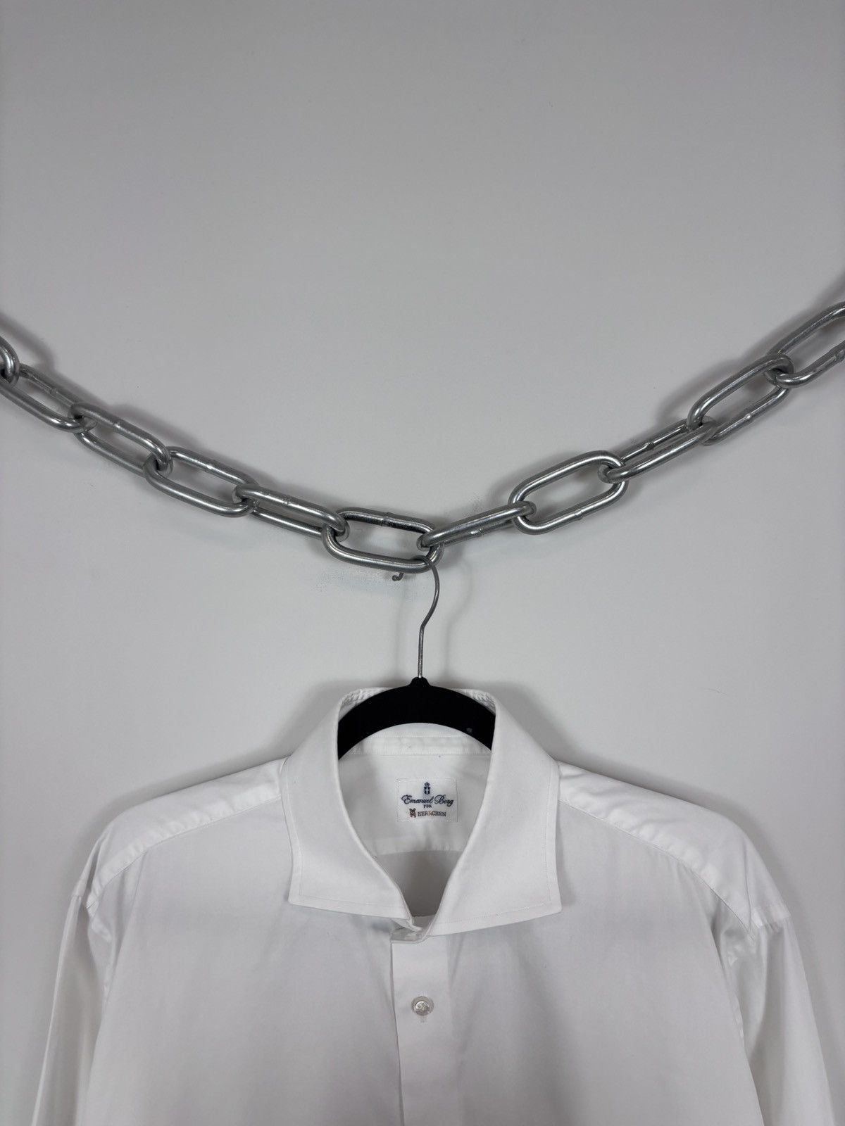 Other Emanuel Berg Men’s White Dress Button Up Shirt French Cuff Size US XL / EU 56 / 4 - 3 Thumbnail