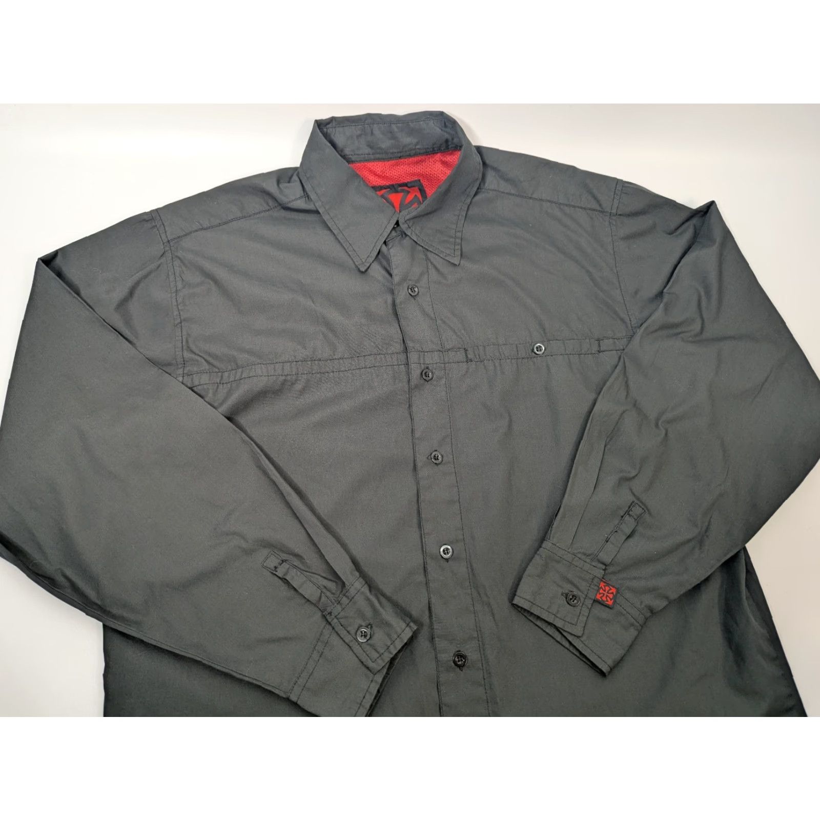 Vintage Independent Shirt Mens M Black Long Sleeve Button-Up Y2K Skater - Black Cotton Blend, Solid, Casual, Regular Fit, Collar Point, Size M Size US M / EU 48-50 / 2 - 2 Thumbnail