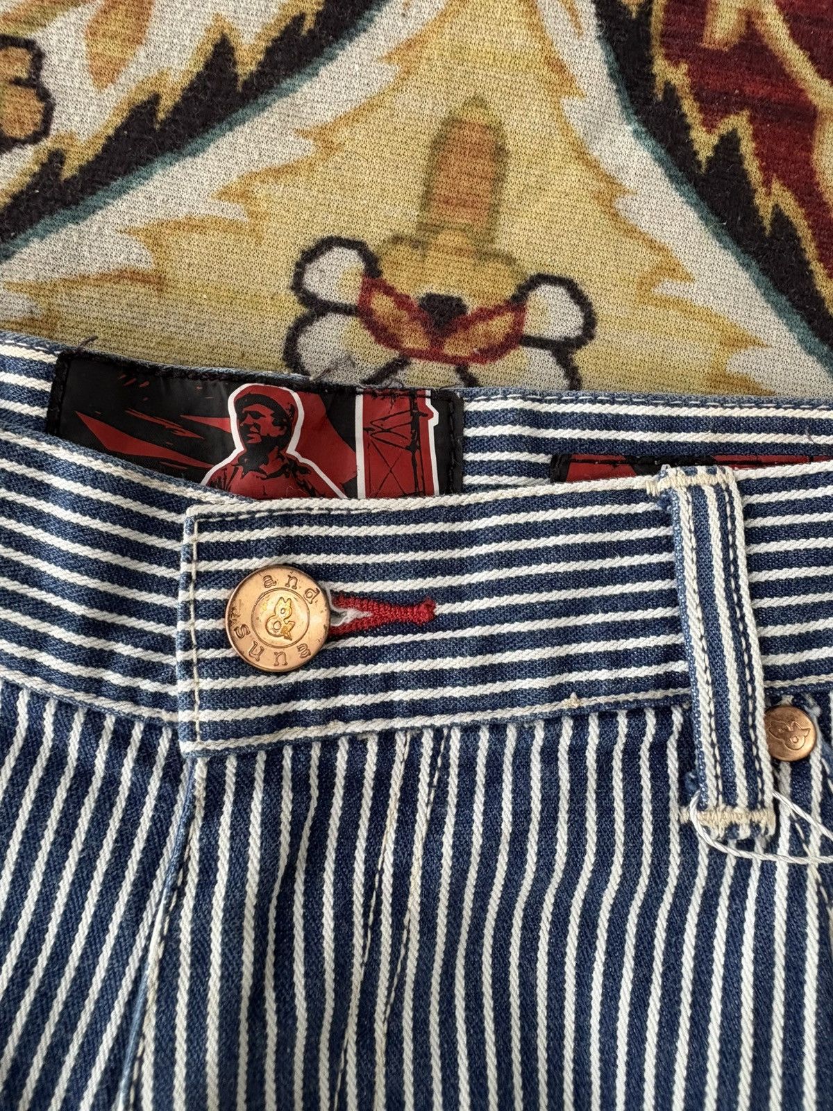 JNCO × Japanese Brand × Southpole Baggy Hickory Jeans Pnb Nation Wide Leg Denim Y2k Jnco Size US 34 / EU 50 - 14 Thumbnail