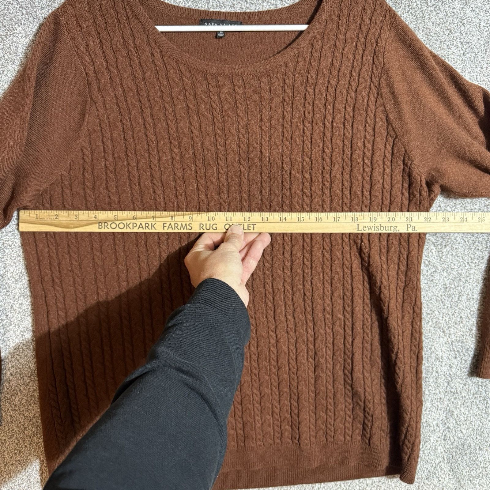 Other Grandpa Sweater Womens 1X Plus Cable Knit Lagenlook Earthy Size XL / US 12-14 / IT 48-50 - 3 Thumbnail