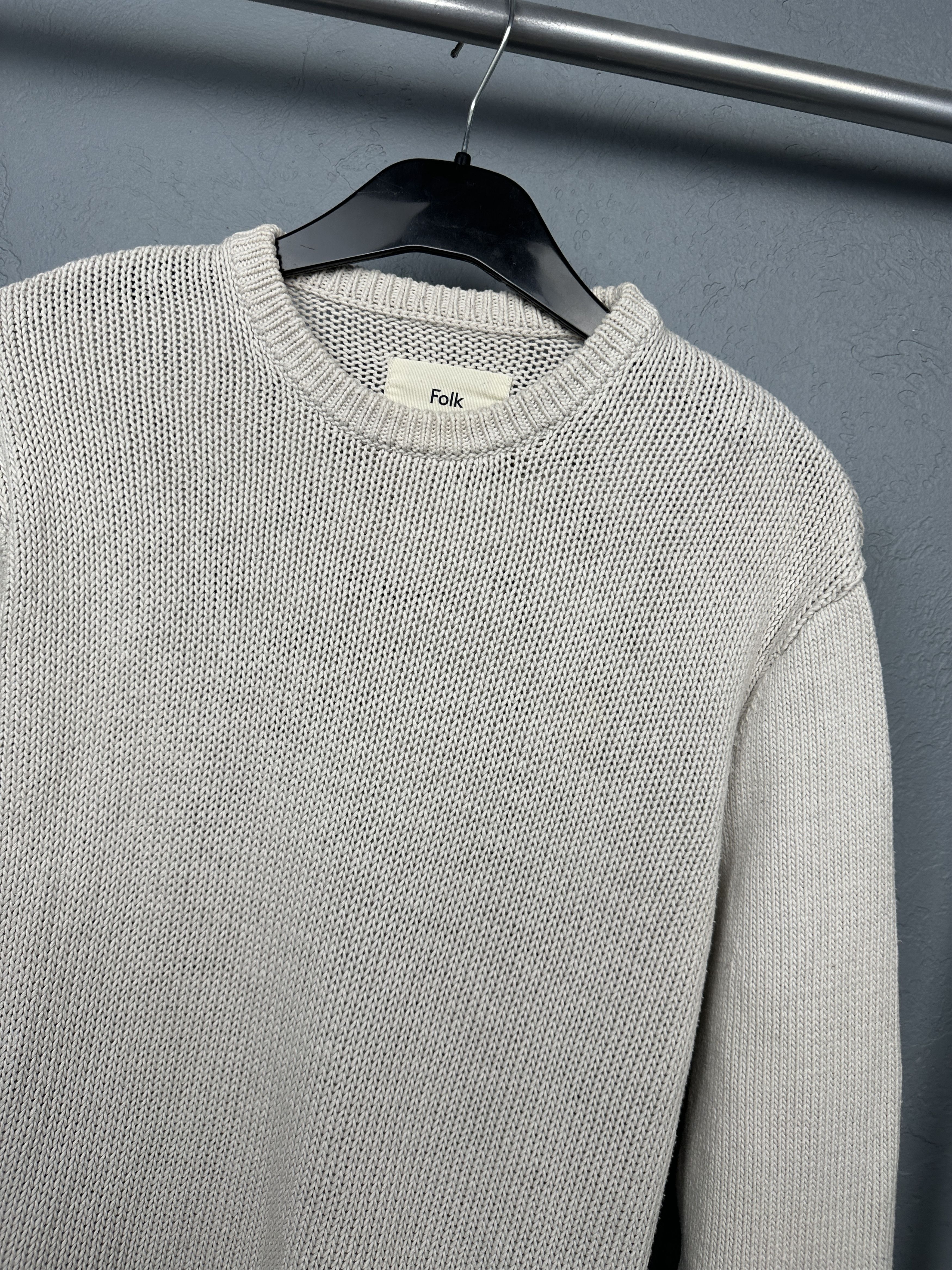 Folk Folk Mens Crew Neck Knit Sweater Size US M / EU 48-50 / 2 - 2 Thumbnail