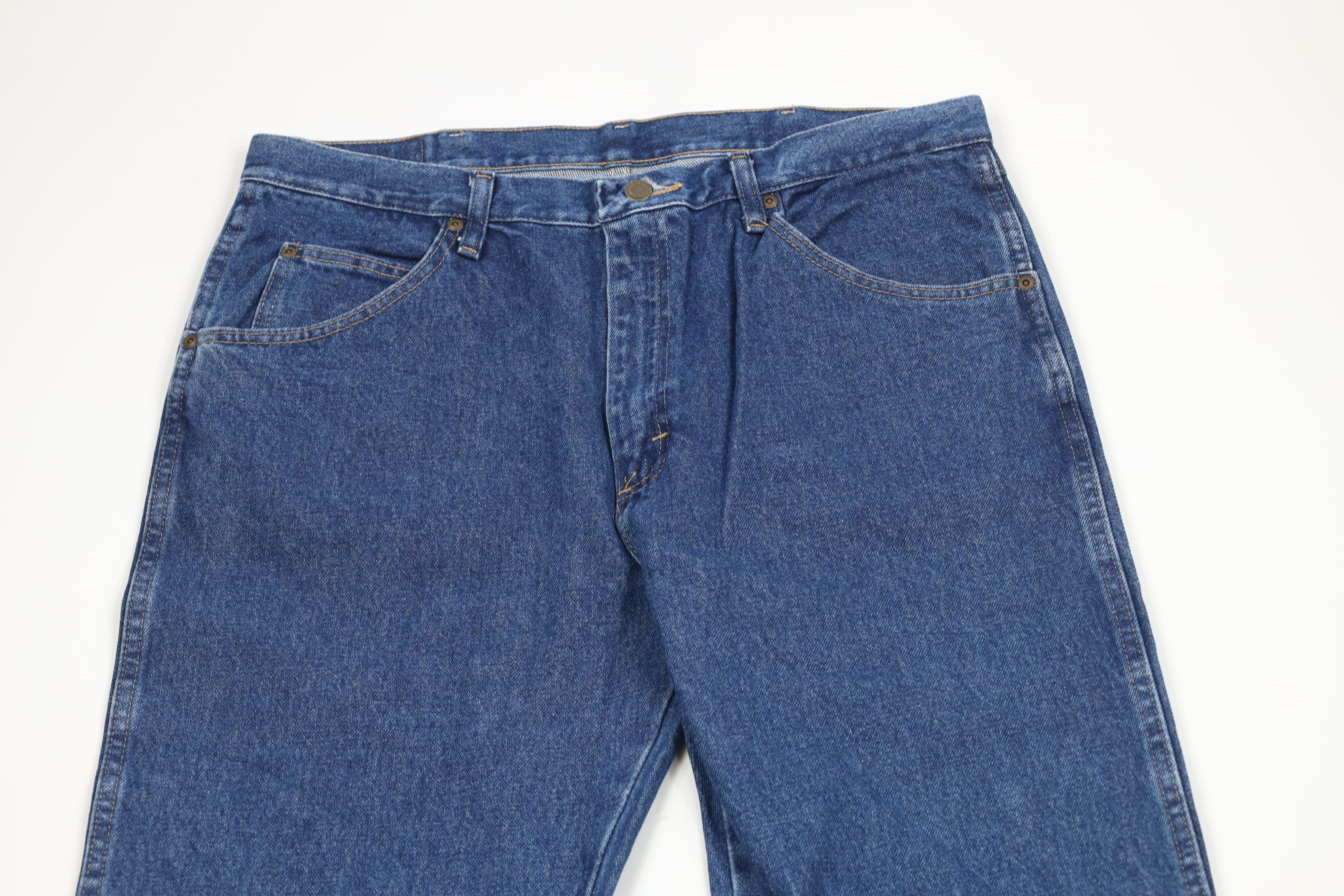 Vintage × Wrangler Deadstock Vintage Y2K Wrangler Straight Leg Denim Jeans Blue Size US 36 / EU 52 - 2 Thumbnail