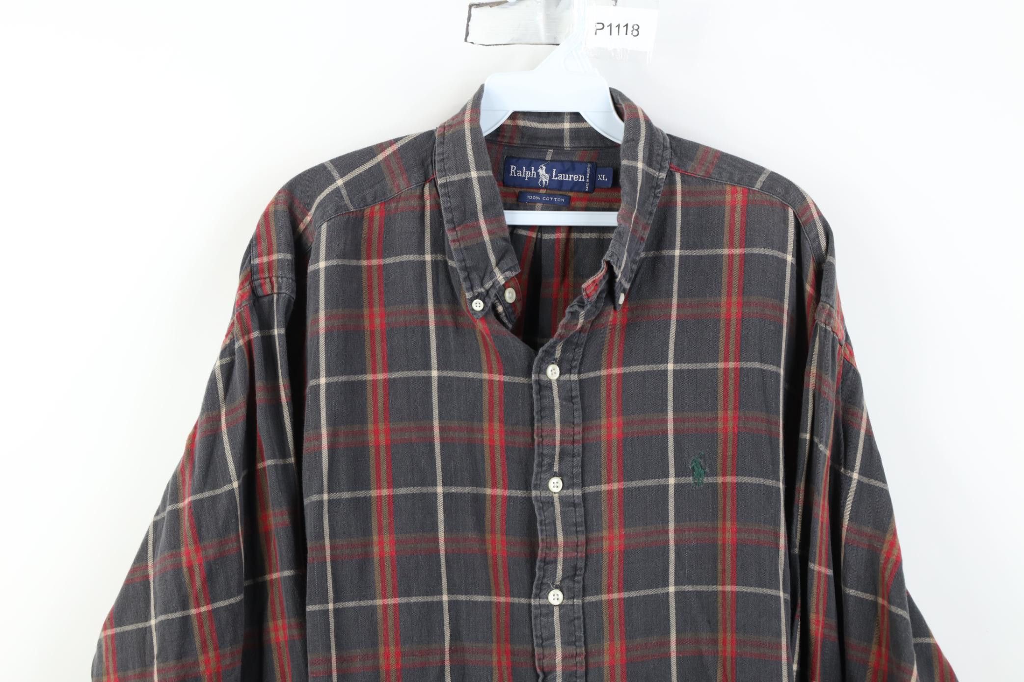 Polo Ralph Lauren Vintage 90s Ralph Lauren Collared Button Down Shirt Plaid Size US XL / EU 56 / 4 - 2 Thumbnail