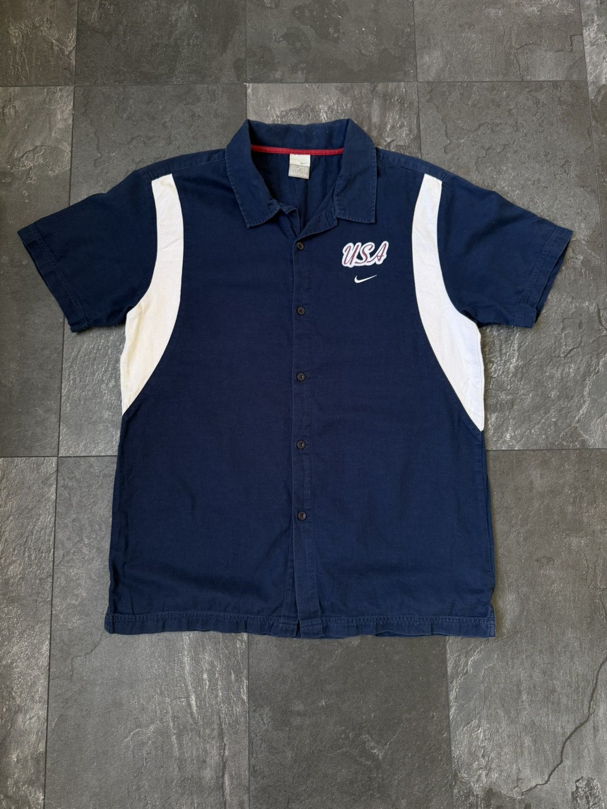 Nike × Vintage Vintage Nike big logo USA shirt polo tee Size US L / EU 52-54 / 3 - 1 Thumbnail