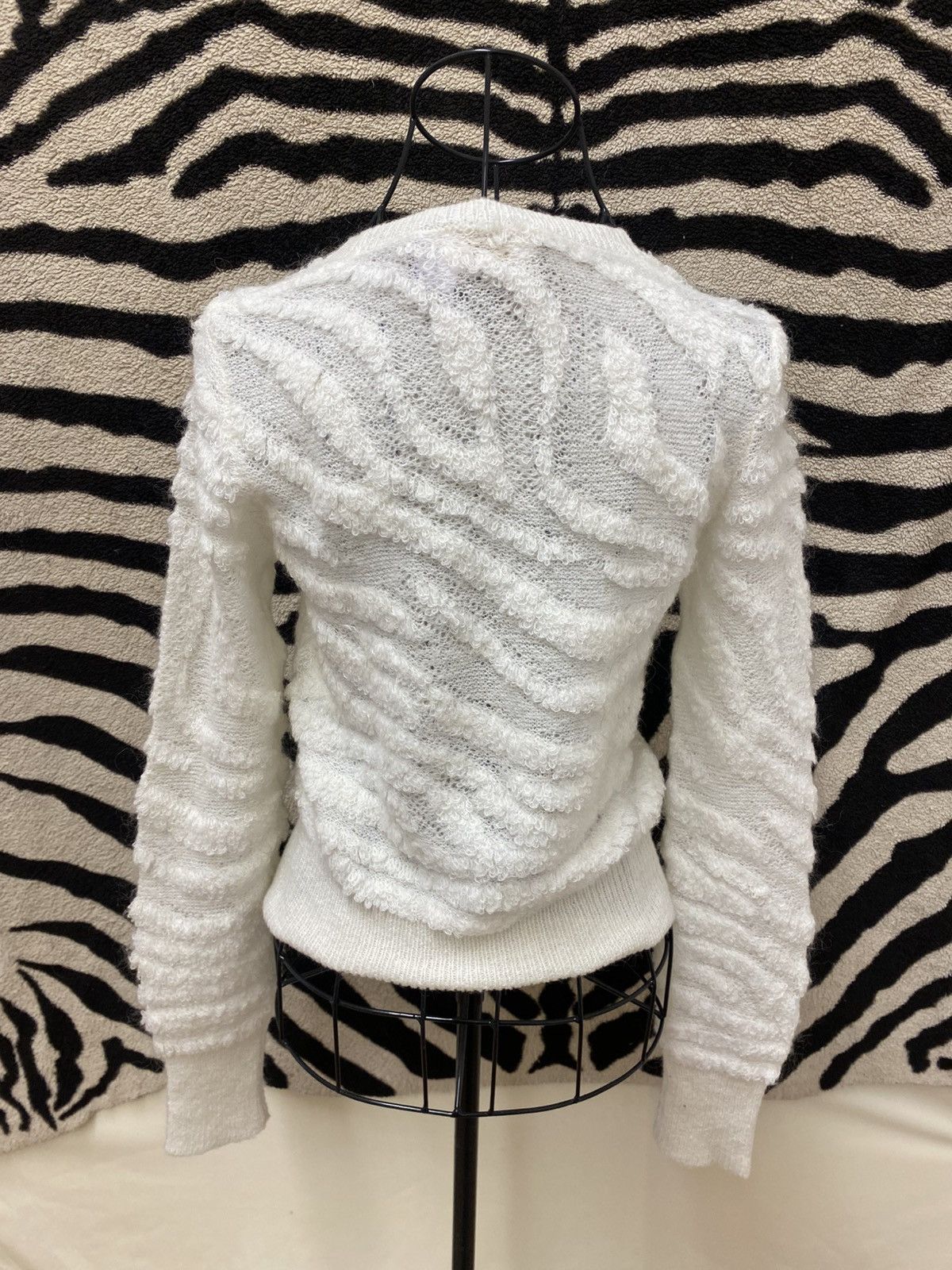 Vintage Light white soft cotton sweater Size S / US 4 / IT 40 - 5 Thumbnail