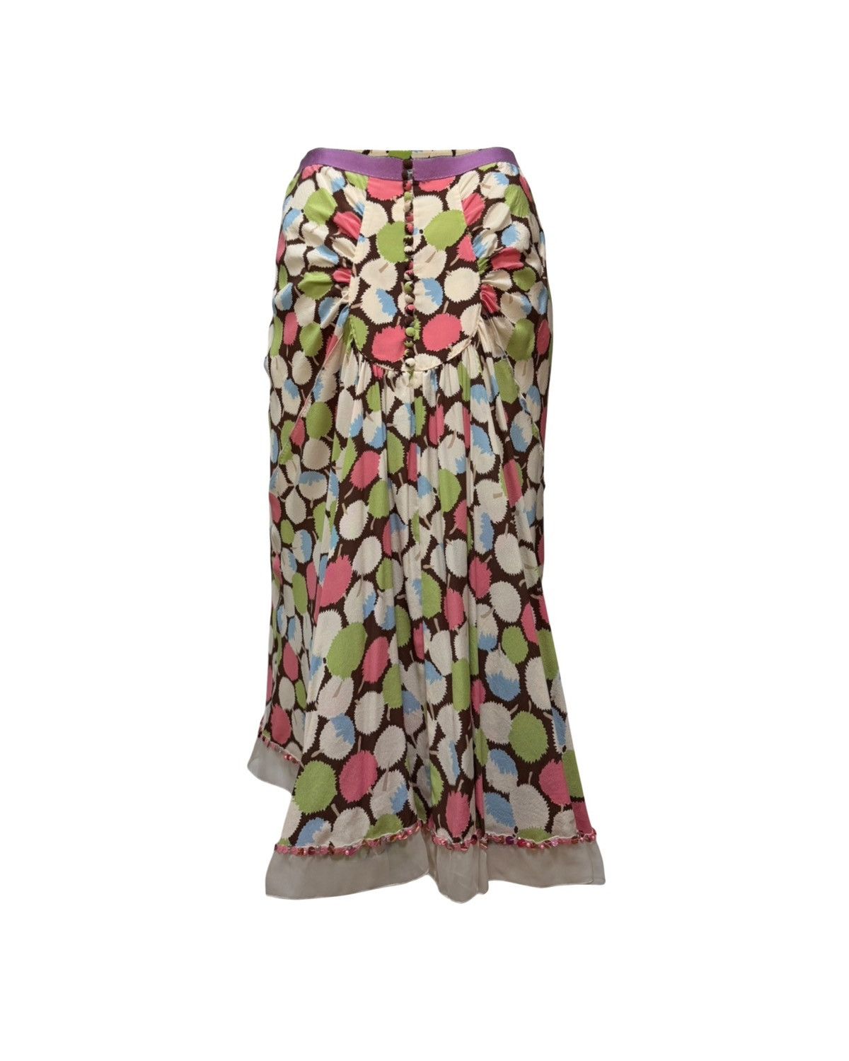 Louis Vuitton LOUIS VUITTON S/S 2005 Apple Beaded Sequin-Trim Midi Skirt Size 27" / US 4 / IT 40 - 2 Thumbnail