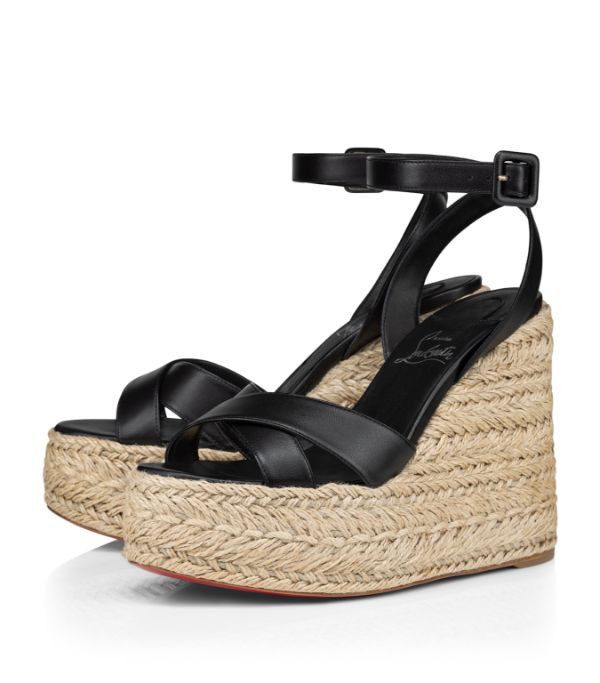 Christian Louboutin o1s1wg110924 Mariza Zeppa Heeled in Black Size US 10 / IT 40 - 3 Thumbnail