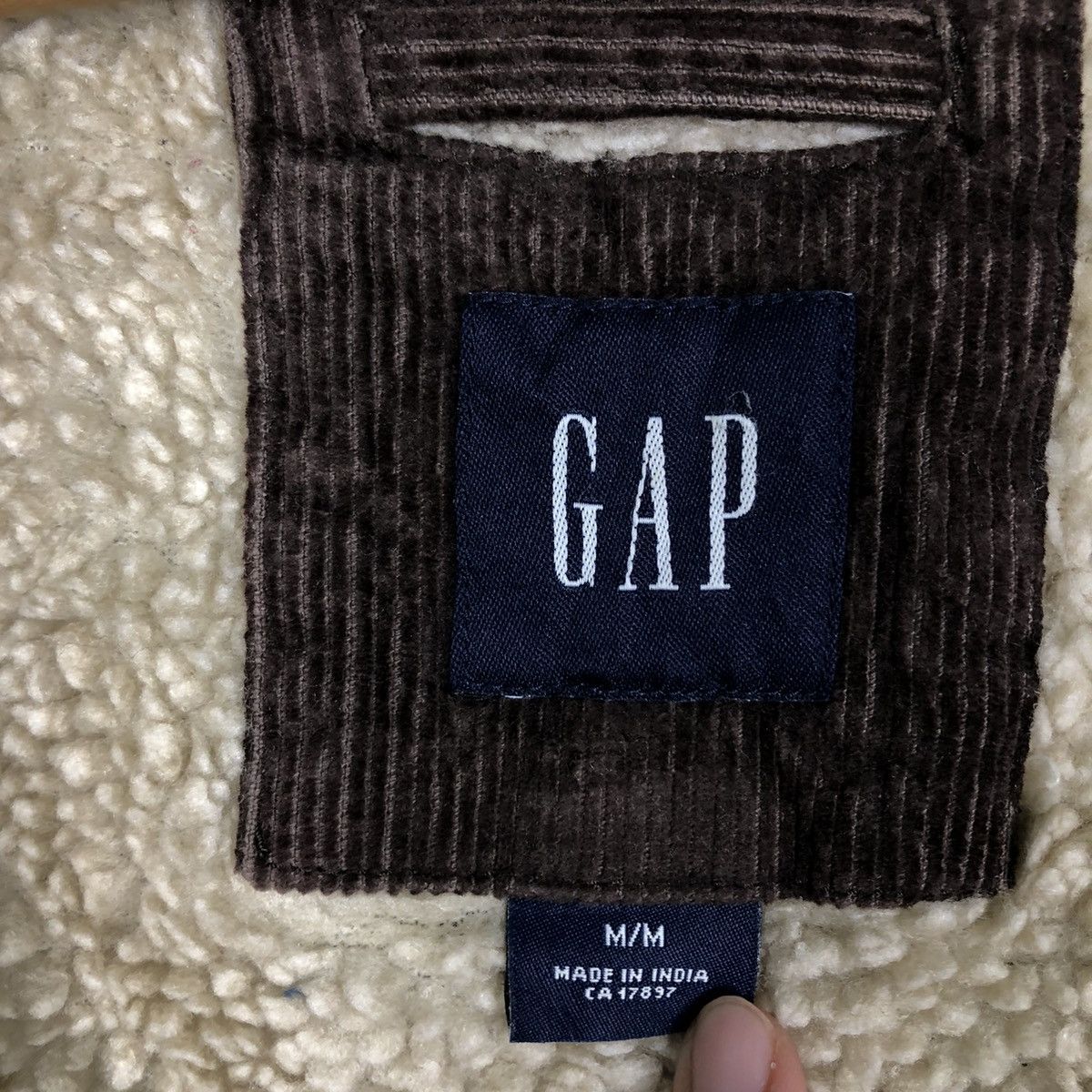 📌Vintage Corduroy Bomber Biker Jacket Gap Shearling