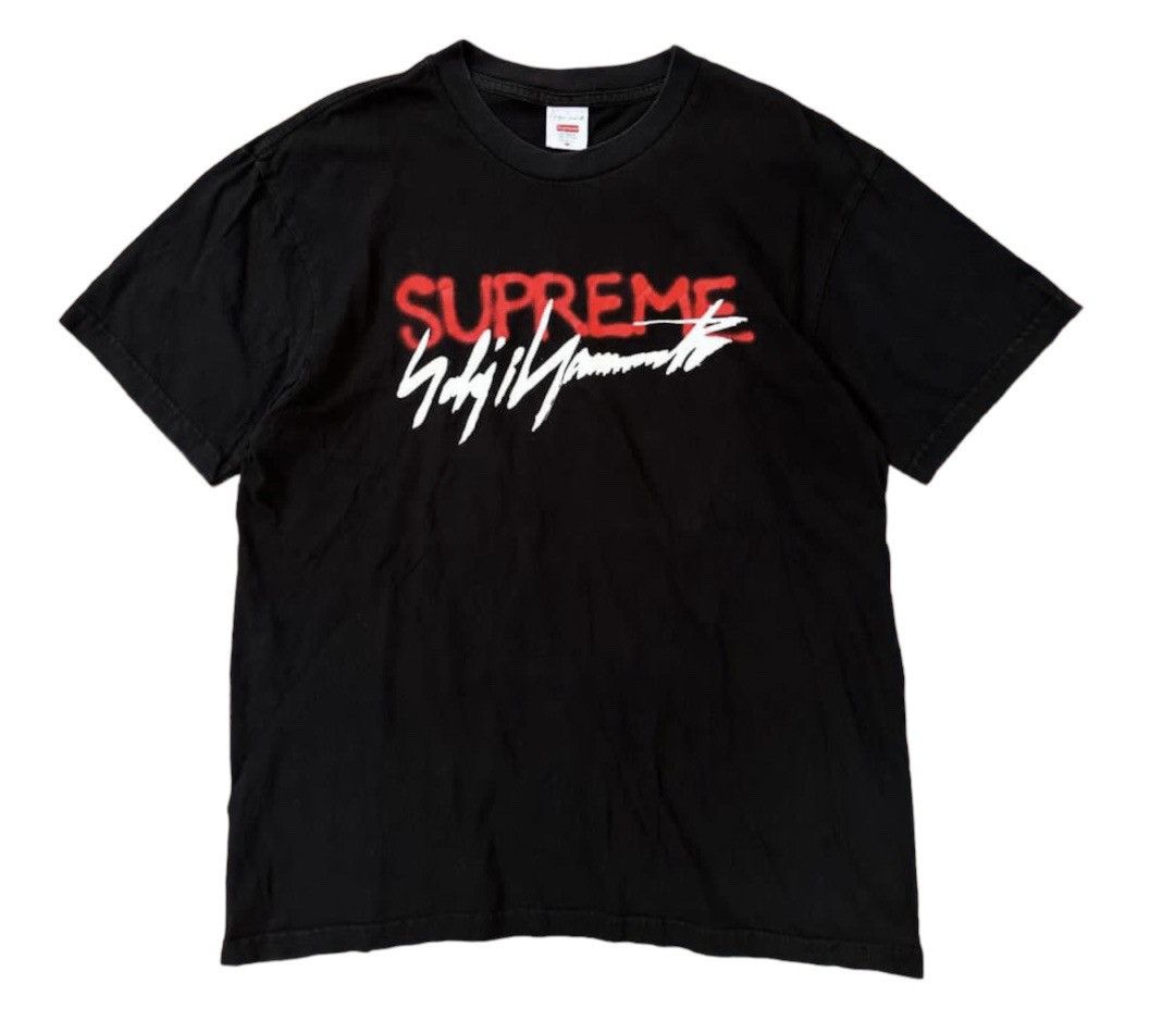 image of Binding Offer Fw20 Supreme x Yohji Yamamoto Logo Tee in Black, Men's (Size Medium)