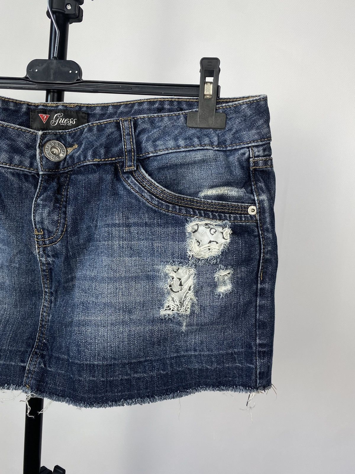 Guess × If Six Was Nine × Vintage MINI DENIM SKIRT JAPANESE STYLE 2000s Size 34" / US 12 / IT 48 - 4 Thumbnail