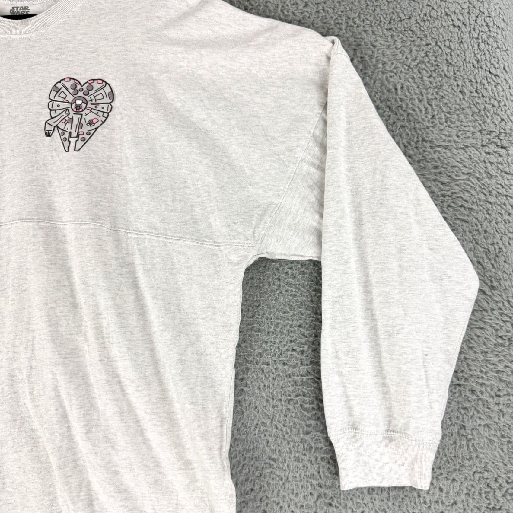 Star Wars Star Wars Spirit Jersey Womens 2XL Gray Long Sleeve Millennium Falcon I Love You Crew Neck Size XXL / US 16-18 / IT 52-54 - 3 Thumbnail