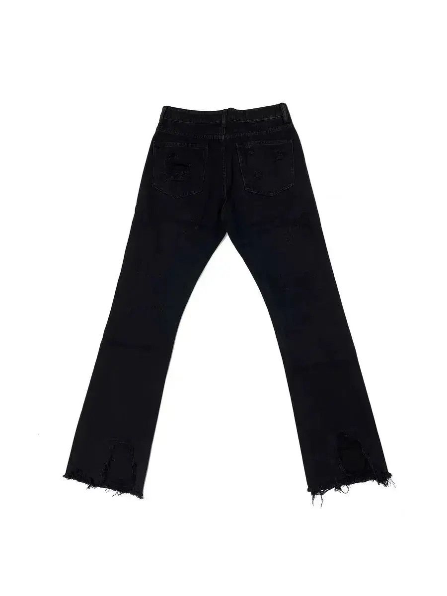 Japanese Brand High Street Vintage Y2K Black Micro Flare Jeans Size US 32 / EU 48 - 2 Thumbnail